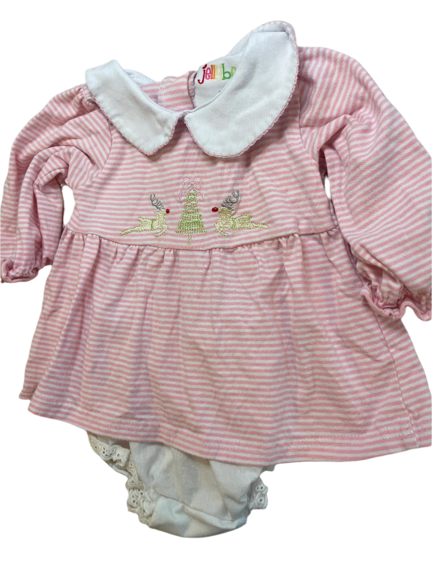 Sz 9M JellyBean Rudolph Christmas Bloomer Set