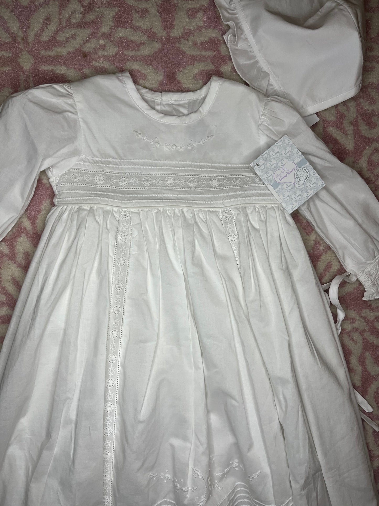 6-12M Kissy Kissy Nicole Baptism Long Sleeve Gown