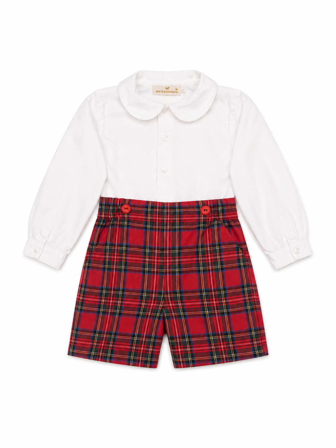 4T Sal & Pimenta Tartan Christmas Short Set