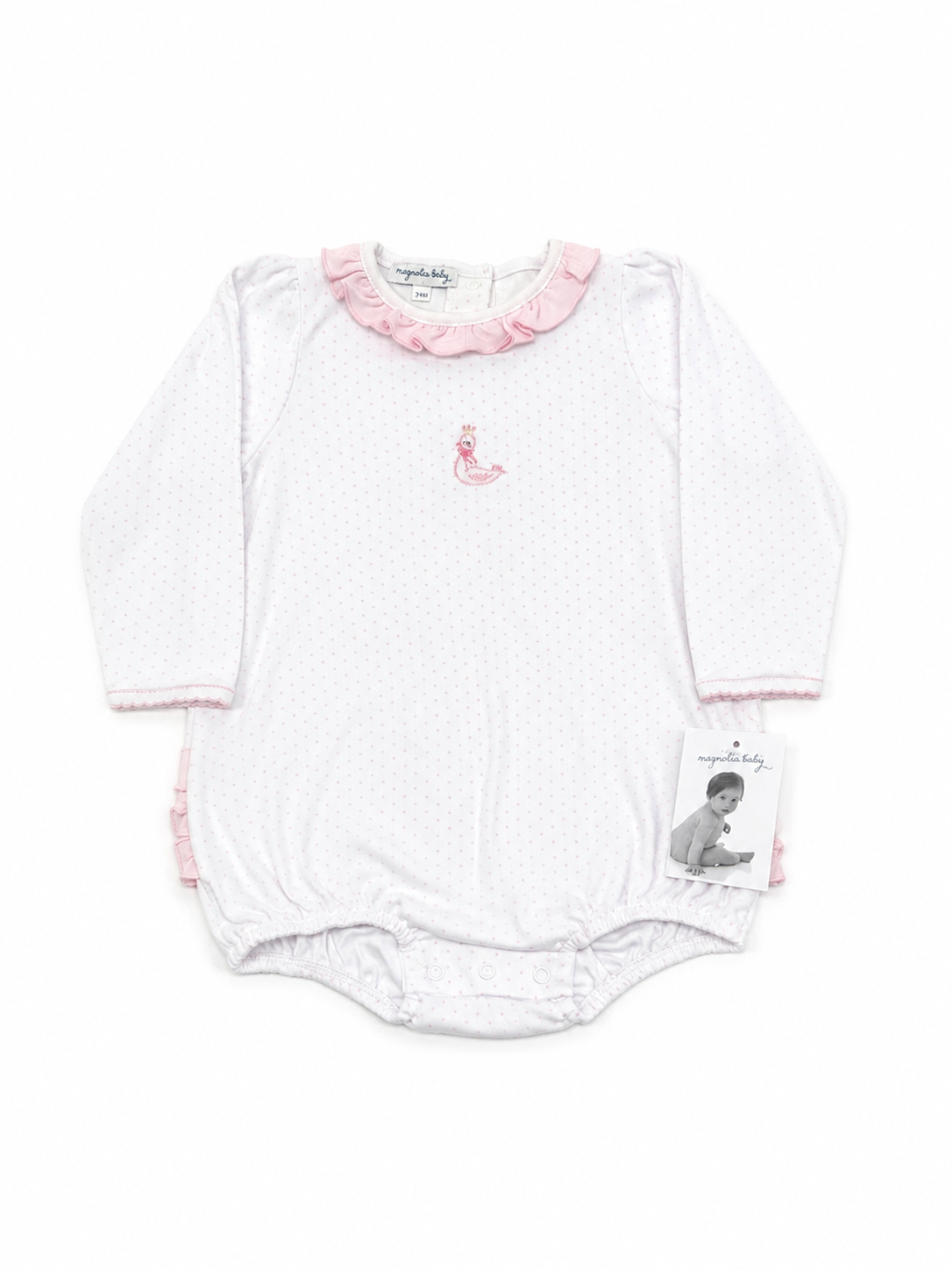 24M Magnolia Baby Princess Swan Embroidered LS Bubble
