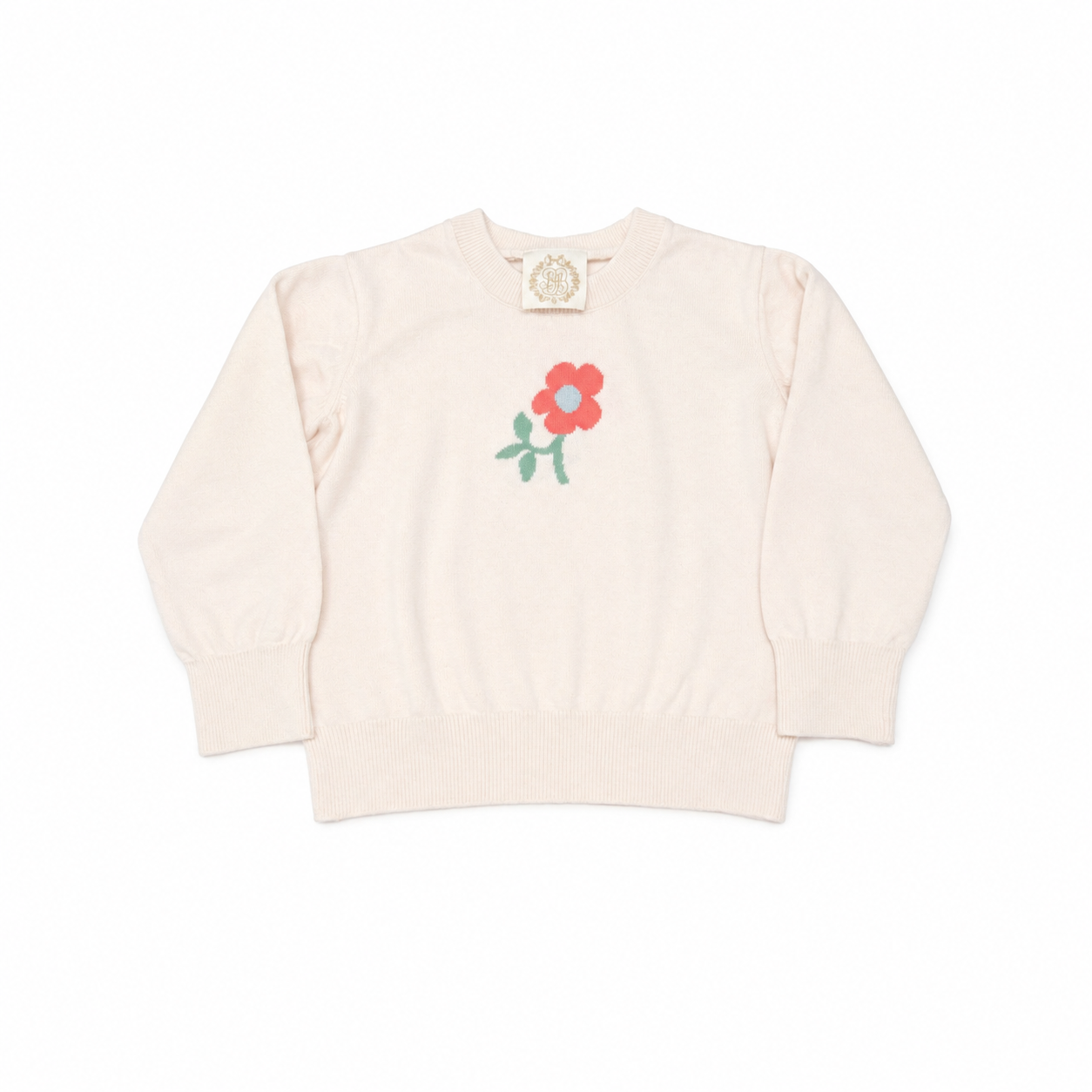 3T TBBC Isabelle`s Intarsia Sweater Sandy Springs Stone Flower