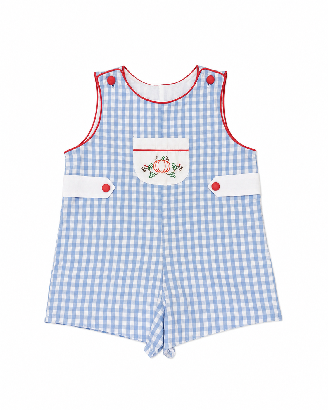 2T The Proper Peony Blue Gingham Pumpkin Patch Jon Jon