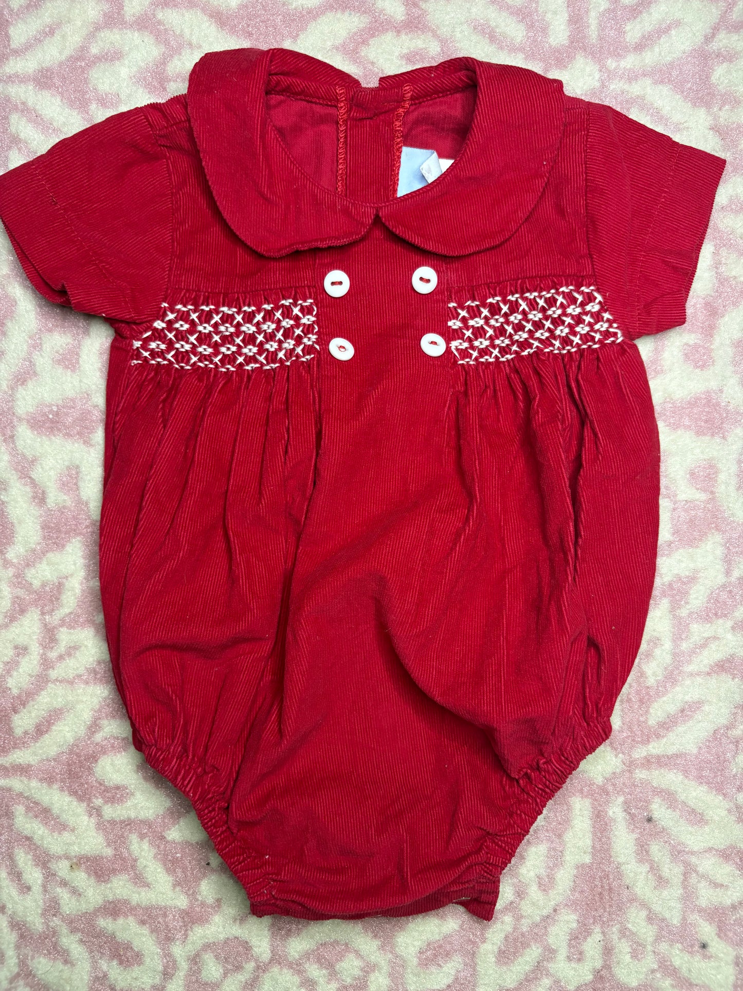 3M Bella Bliss Red Cord Bubble with White Smocking and Double Buttons