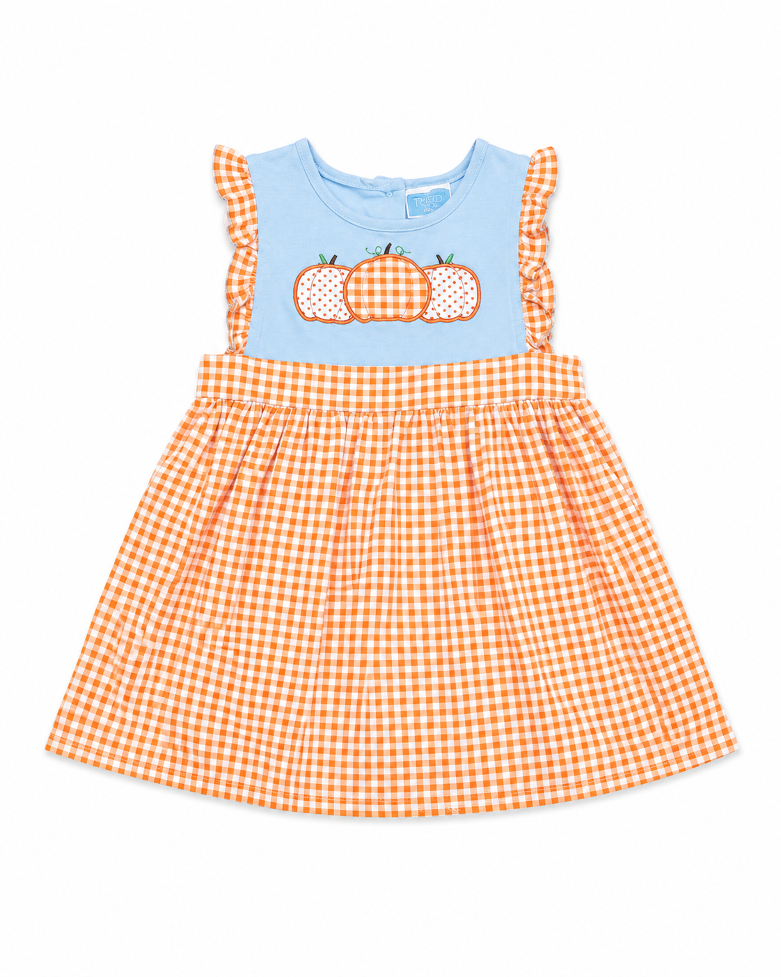 3T Trotter Street Pumpkin Appliqué Dress