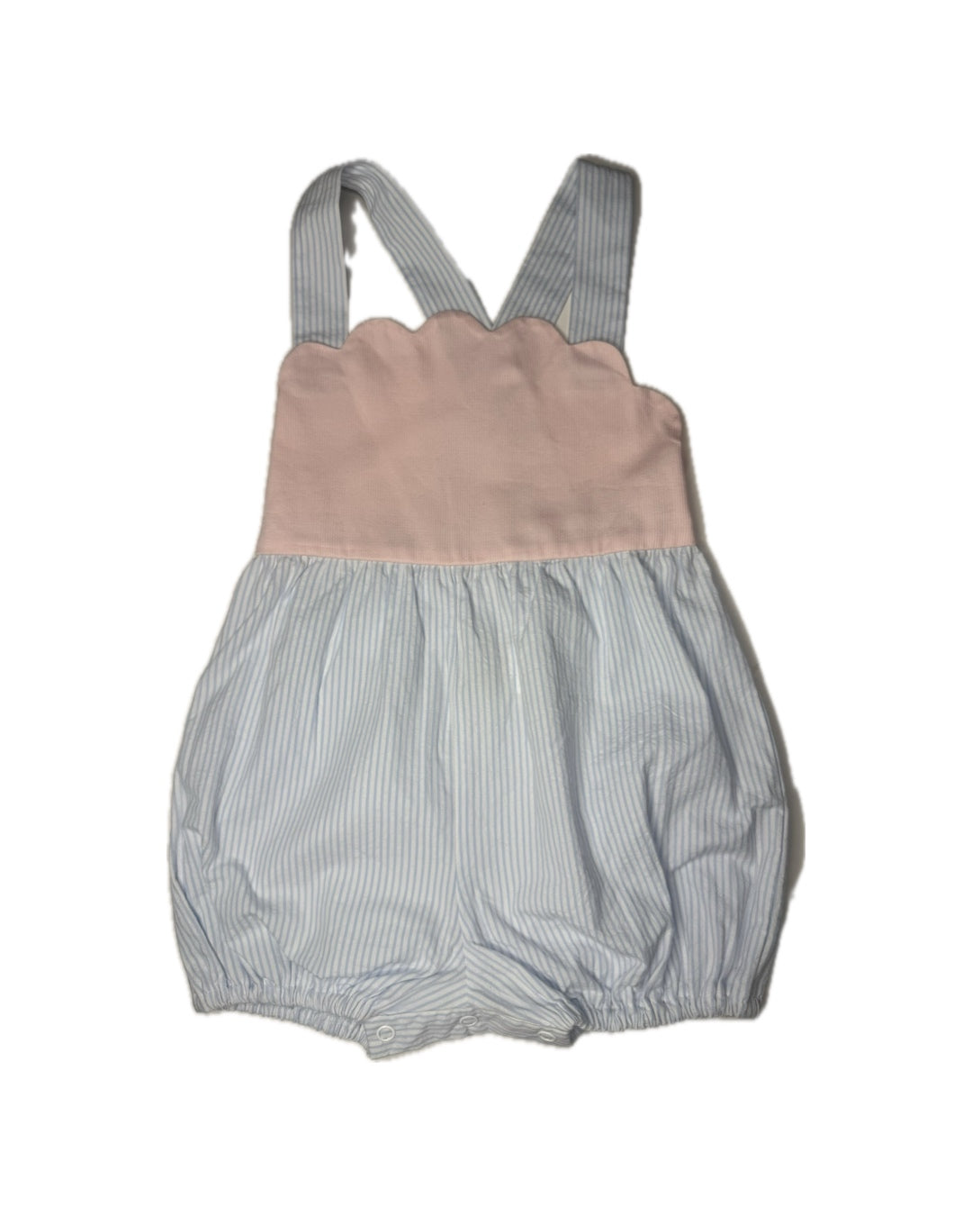 18M The Oaks Seersucker Scallop Sunsuit
