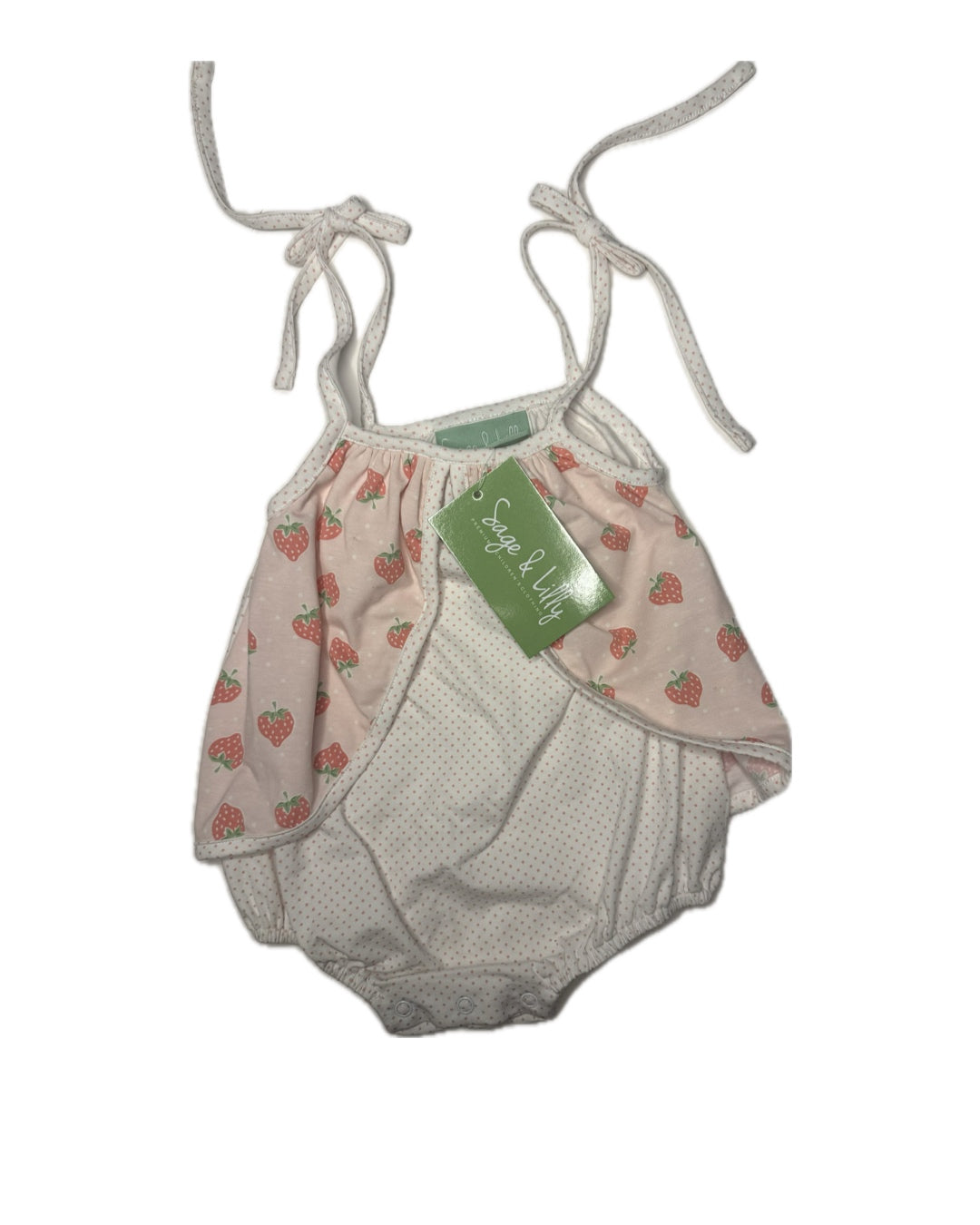 6M Sage & Lilly Strawberry Knit Apron Bubble