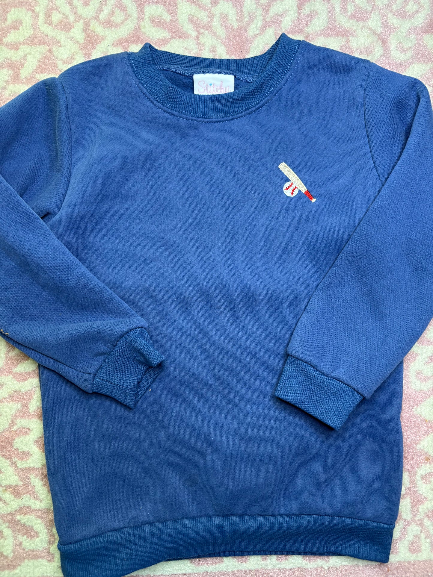 5 Stitch Fish Baseball Crewneck Sweatshirt