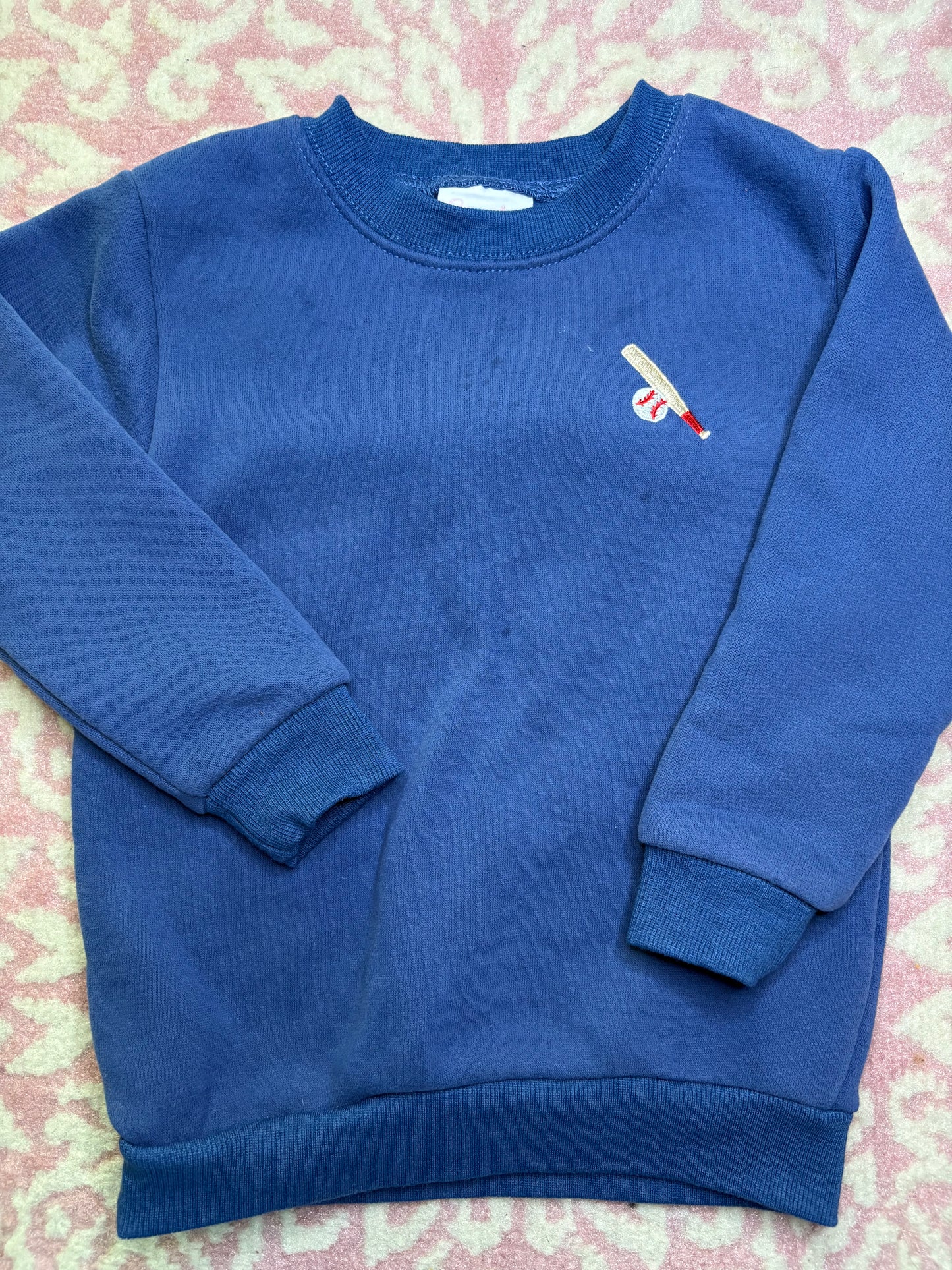3T Stitch Fish Baseball Crewneck Sweatshirt
