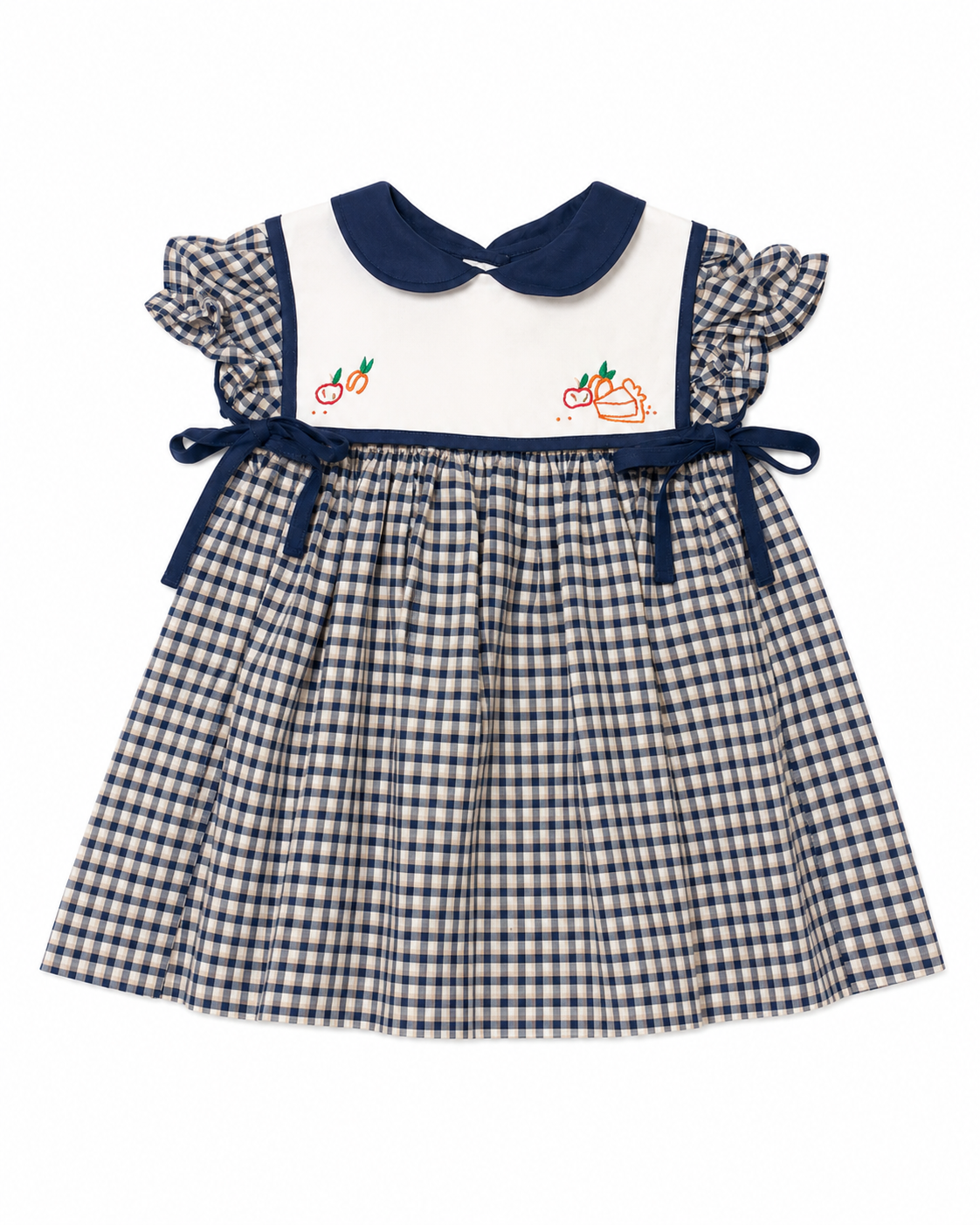9M Sophie & Lucas Pumpkin Pie Navy Gingham Dress