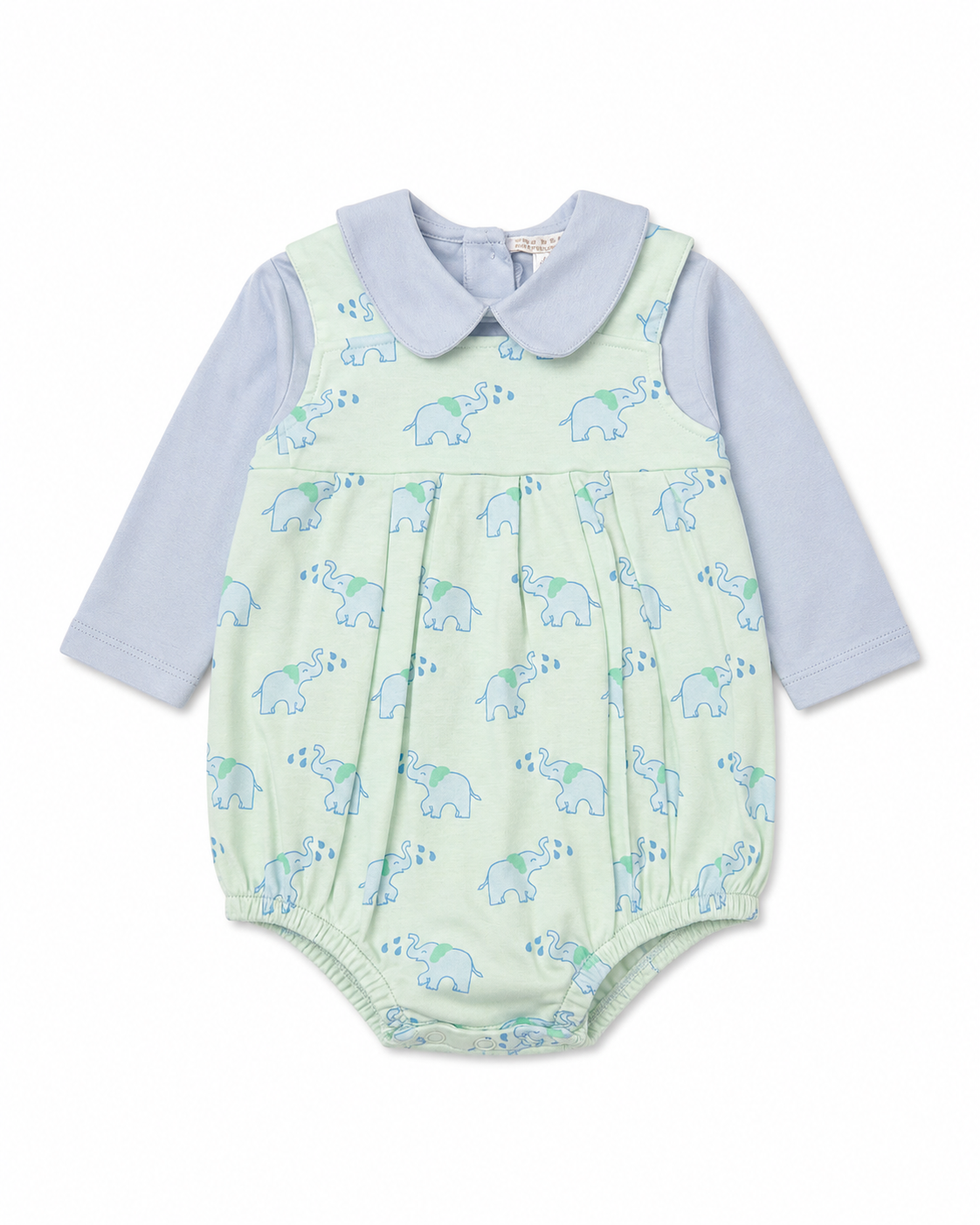 0/6M TBBC Branham Bubble Ebullient Elephant Peter Pan Collar Shirt Set