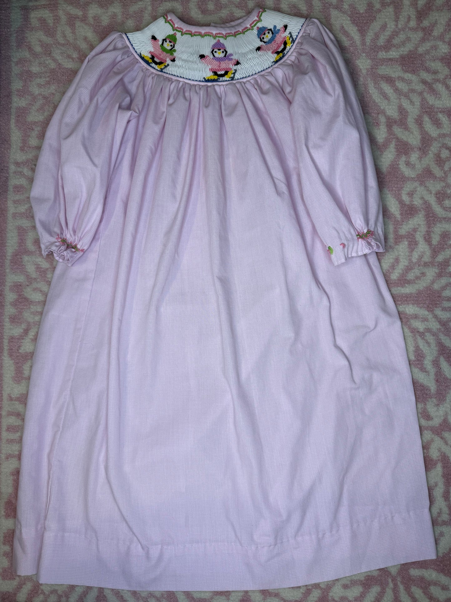 2T Remember Nguyen Ice Skating Penguins Smocked Dress