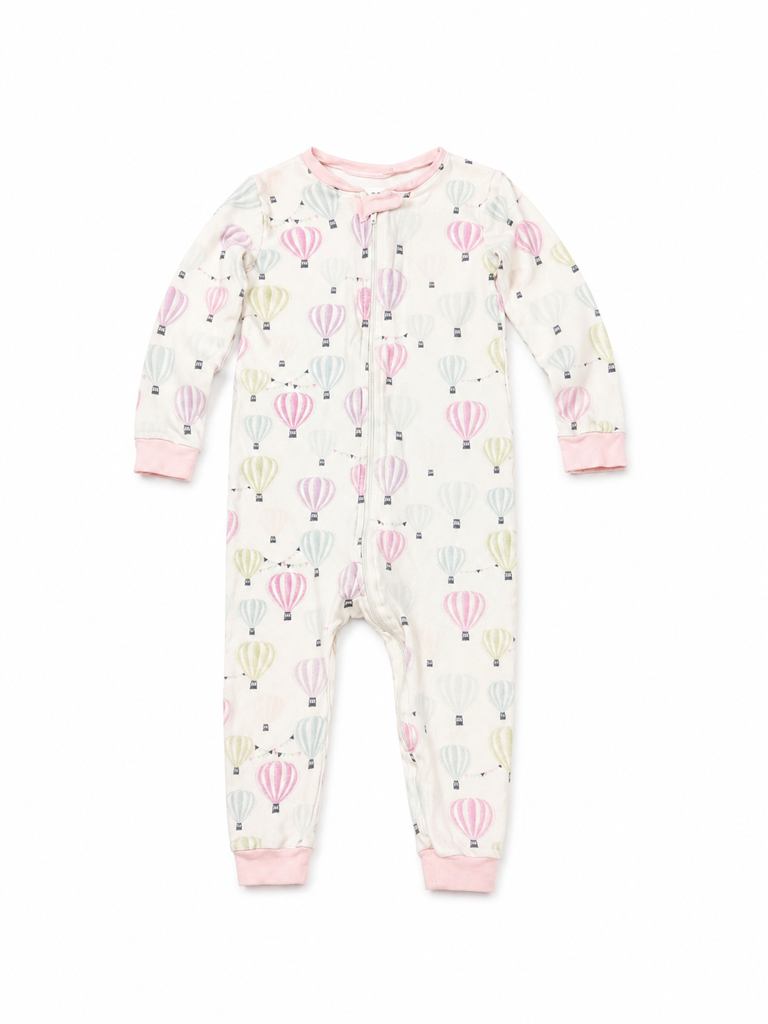 24M Lullaby Set Hot Air Balloon Zip Up Footless Onesie
