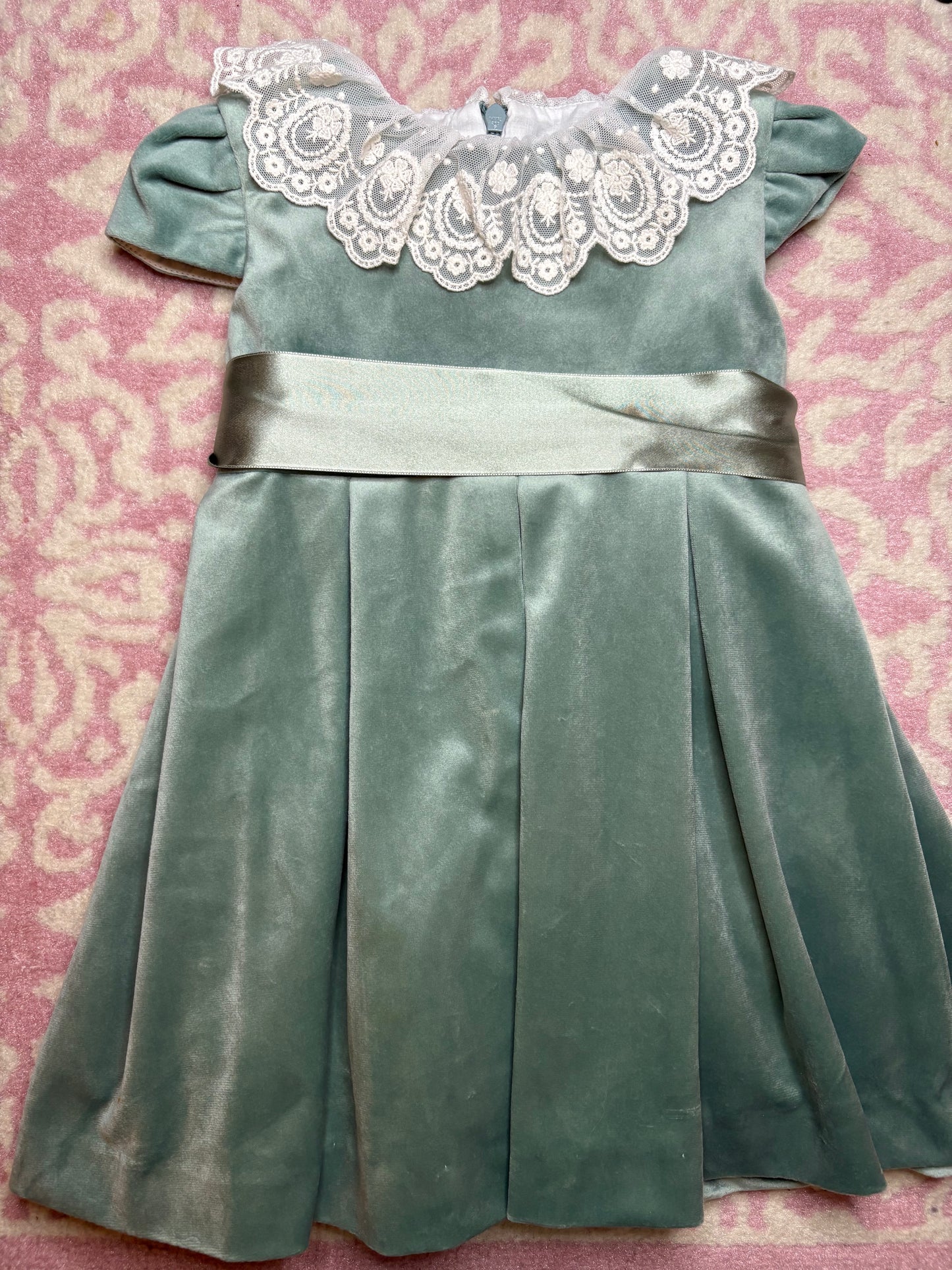 2T Luigi Velvet and Lace Dress