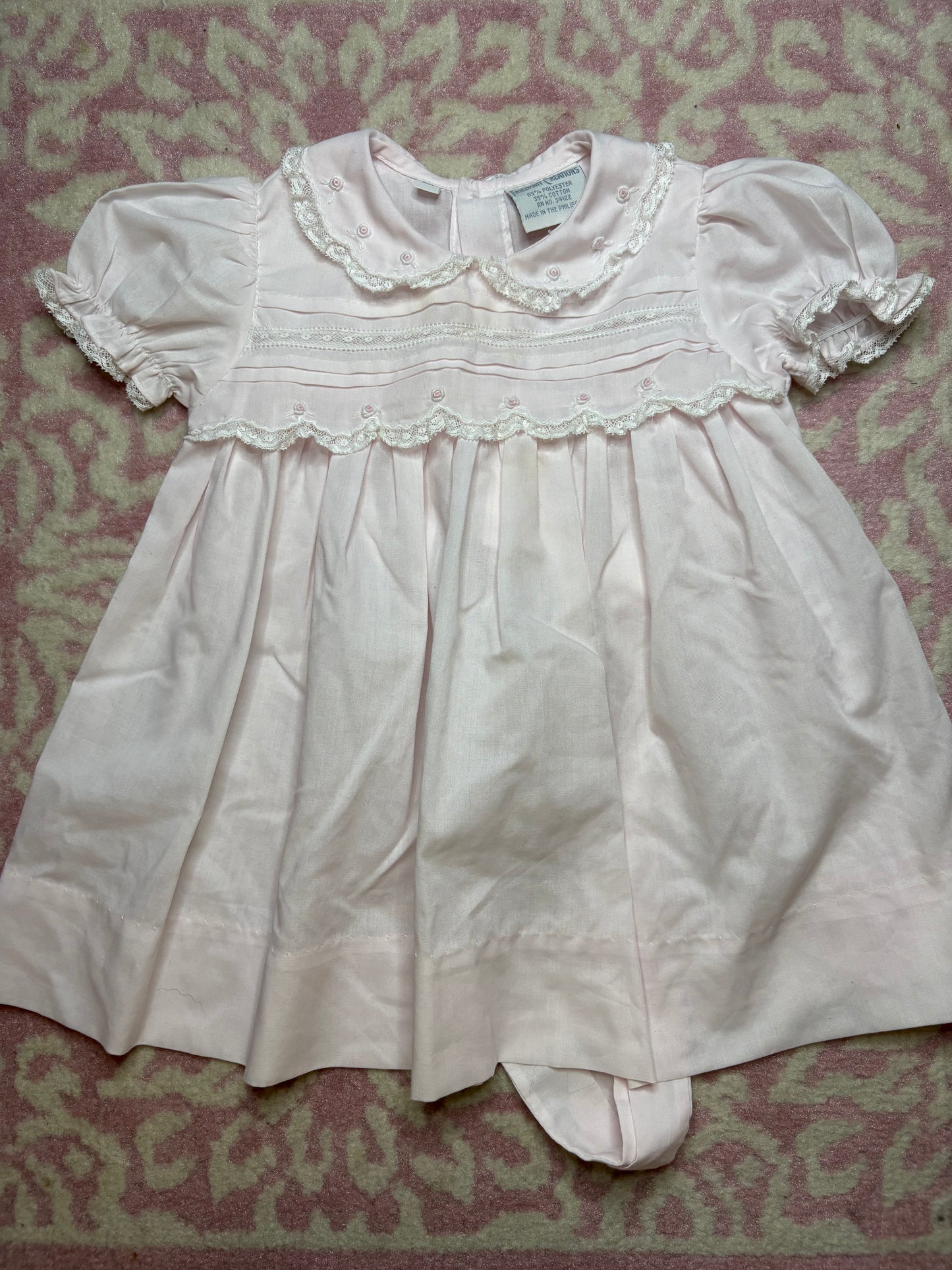 9M Friedknit Creations Pink Lace Dress