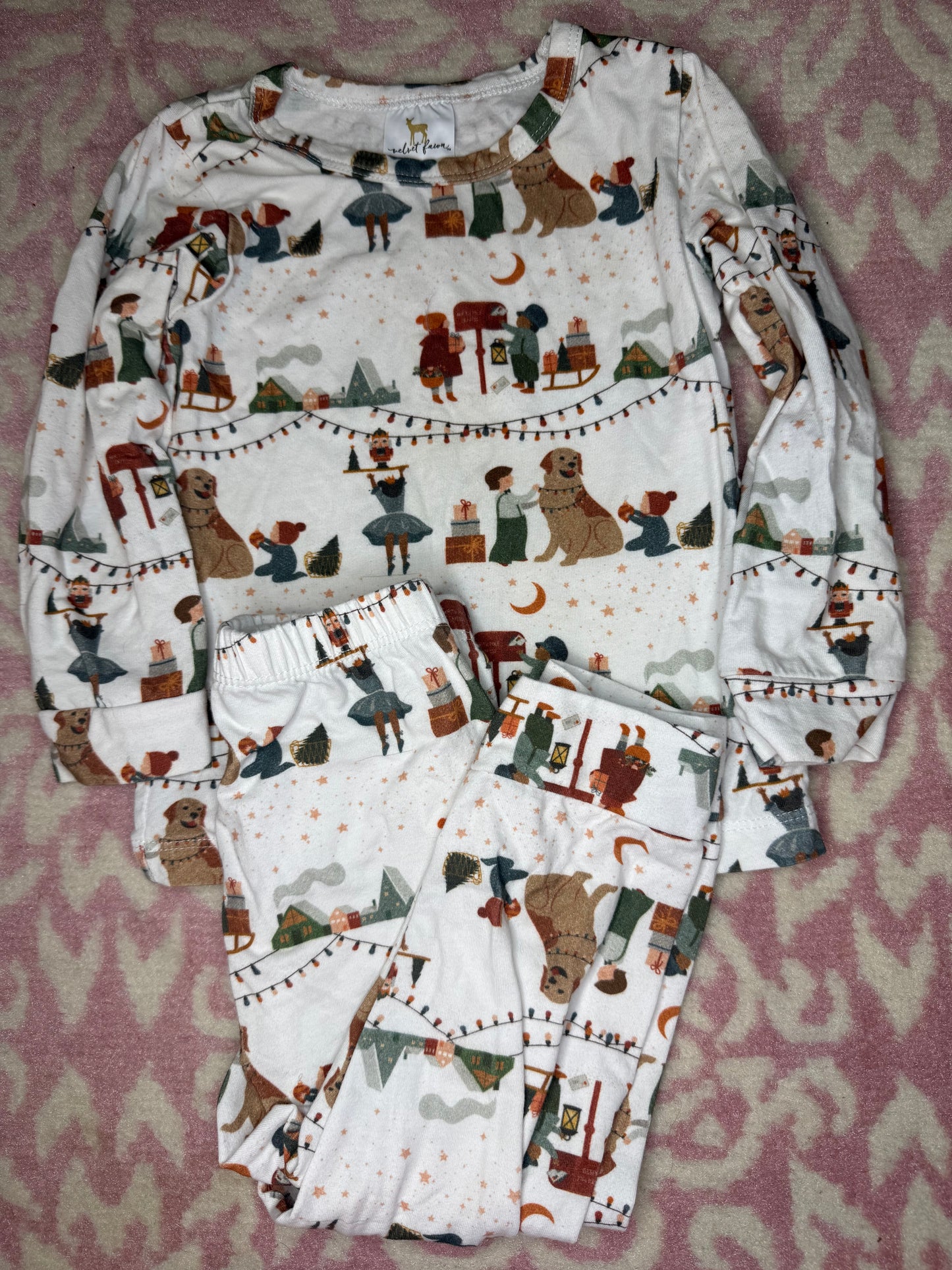 2T Velvet Fawn Christmas Pajama Set