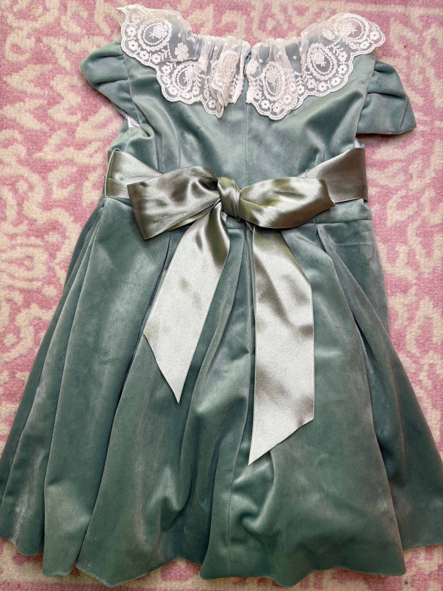 2T Luigi Velvet and Lace Dress