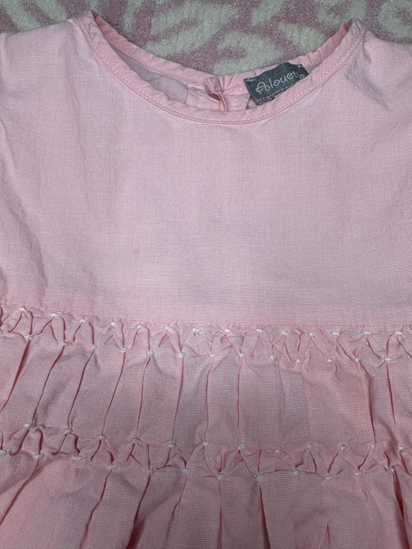 4 Alouette Pink Smocked Band Dress