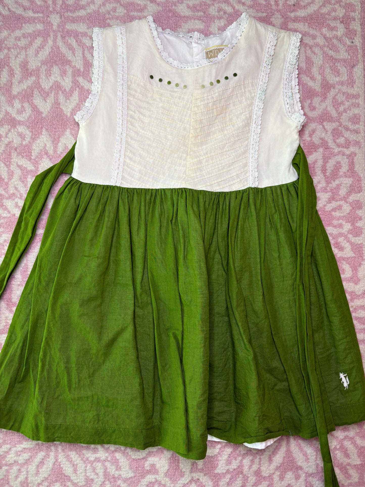 5 WDW Green Dress with Ombré Rosettes