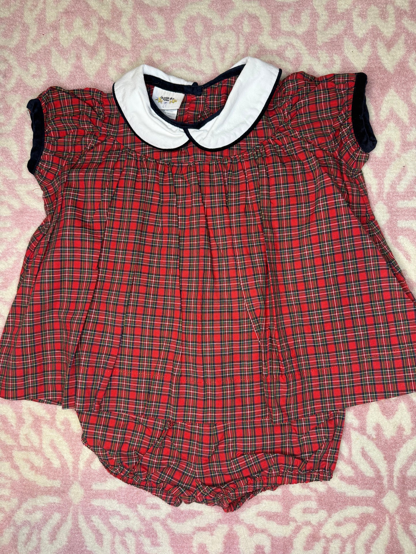 18M La Petit Fleur Tartan Bloomer Set