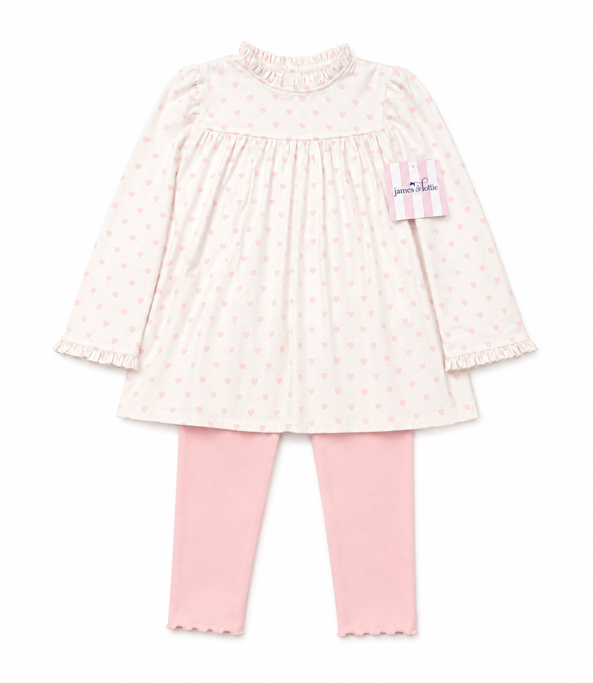 10 James & Lottie Heart Ruffle Tunic Legging Set