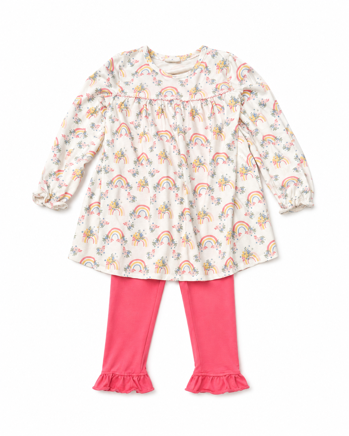 8 Stitchy Fish Rainbow Floral LS Legging Set