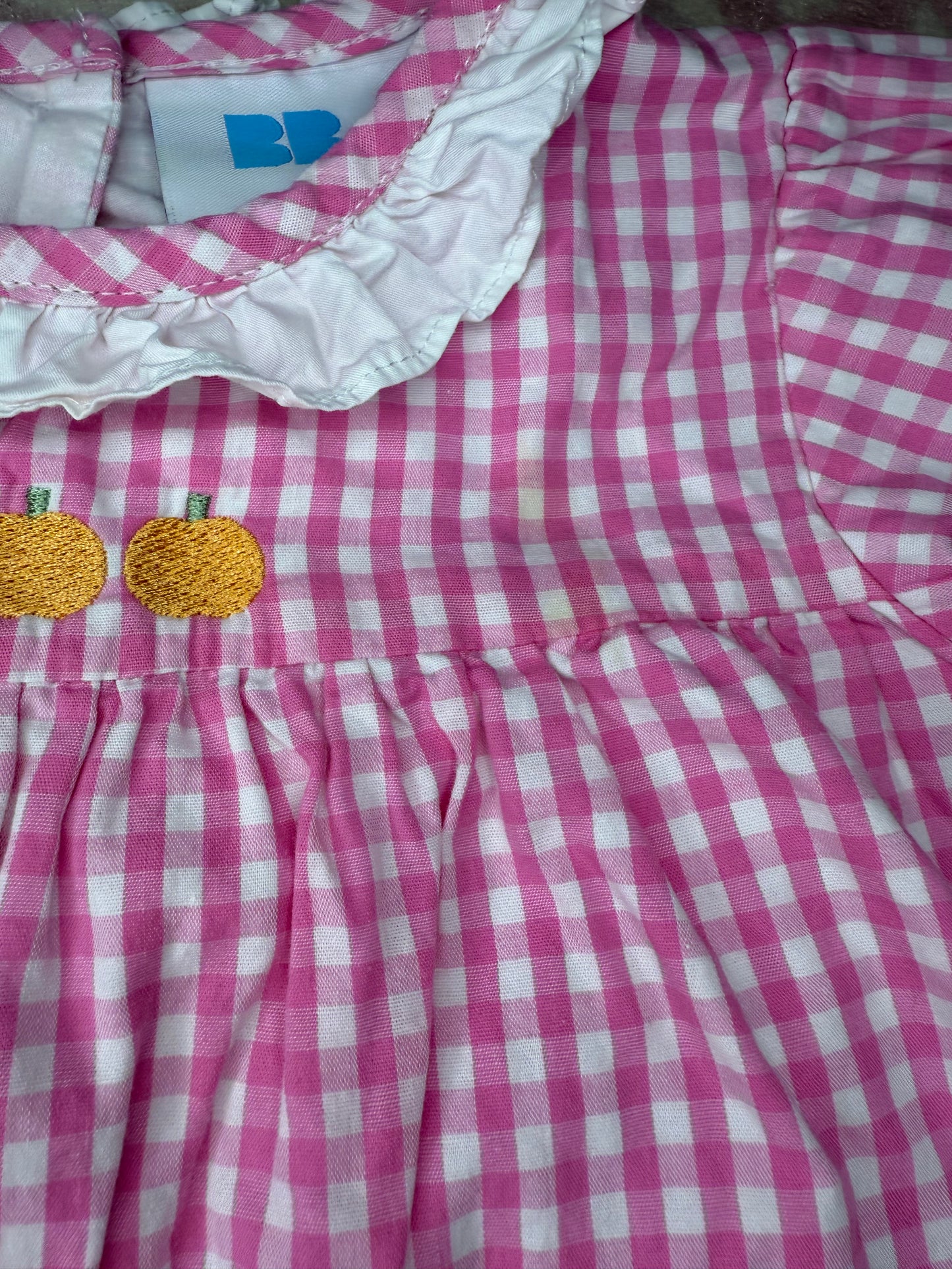 Sz 3 BB Kids Pumpkin Pink Gingham Dress