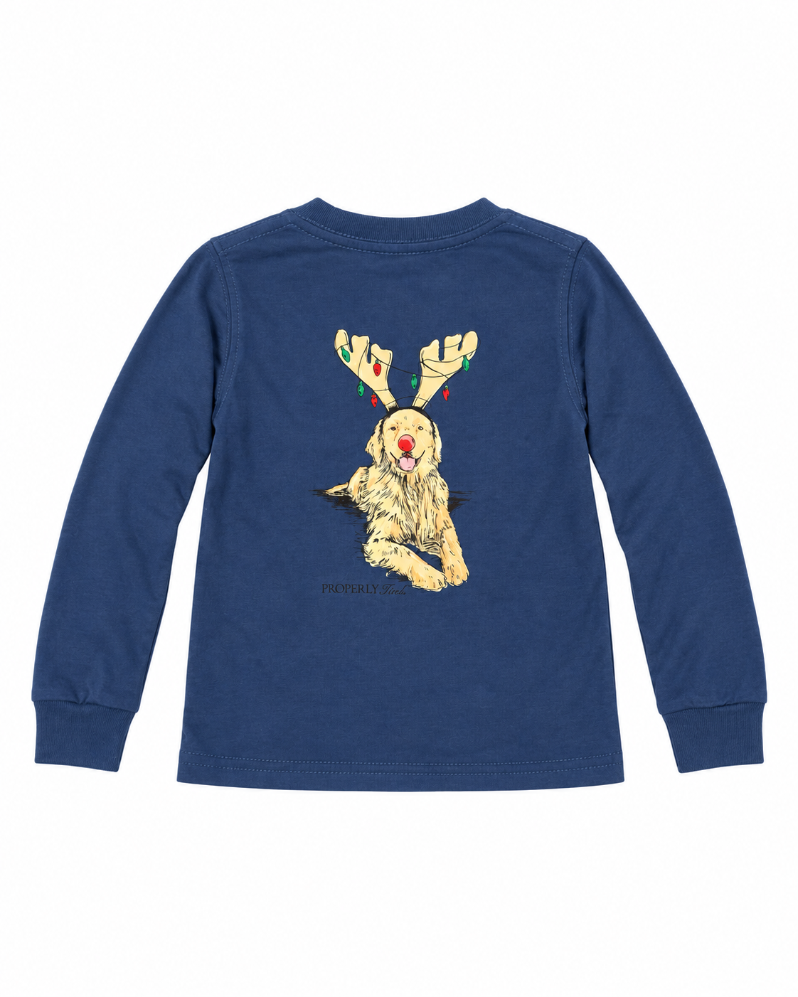 24M Properly Tied Golden Retriever Antler Lights LS Tee