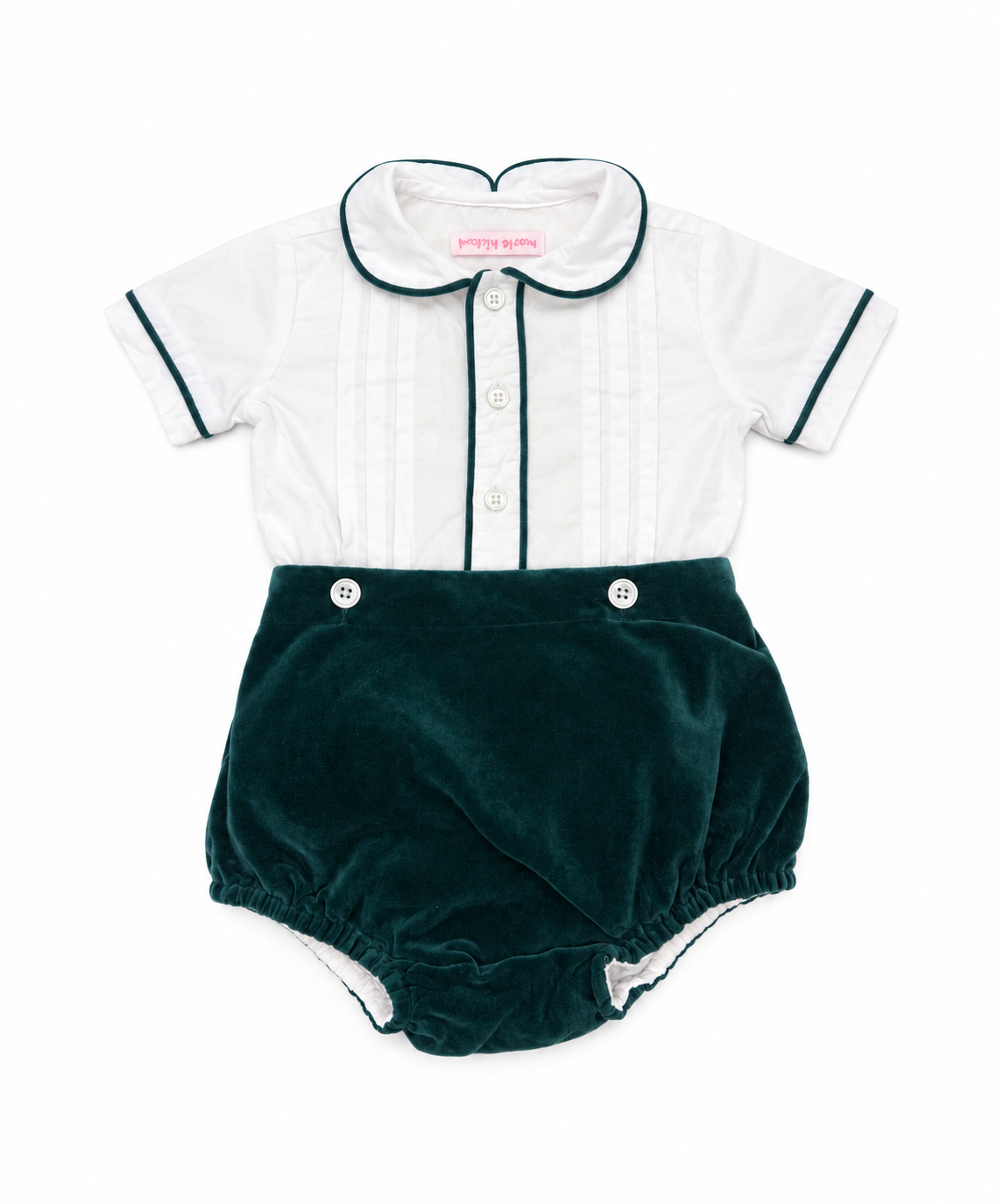 12M Peggy Green Green Velvet Button On Bubble