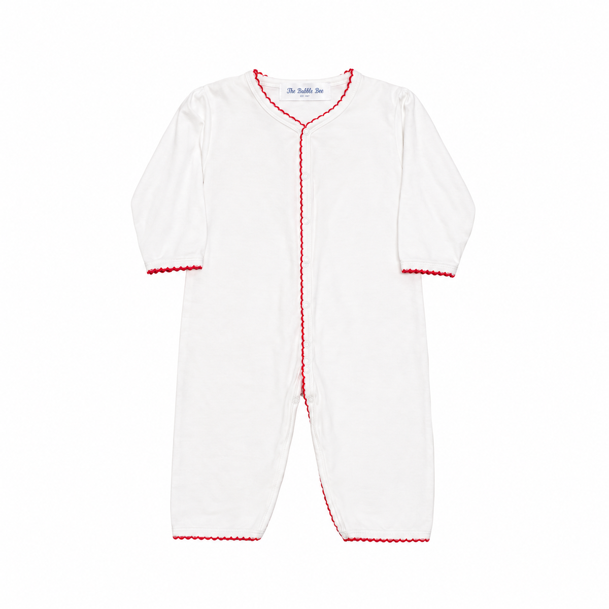 6M The Bubble Bee White & Red Onesie Pajama