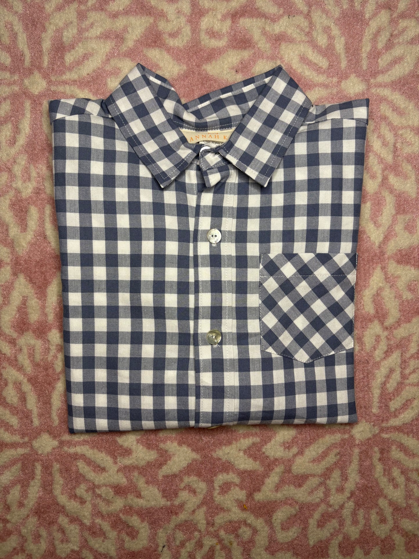 10 Hannah Kate LS Gray Gingham Shirt