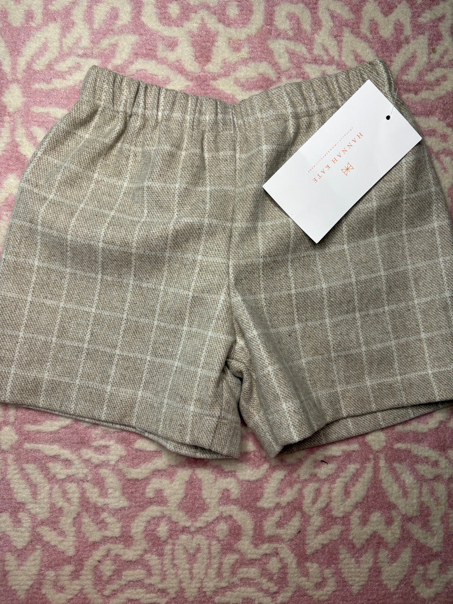 6 Hannah Kate Taupe Windowpane Short