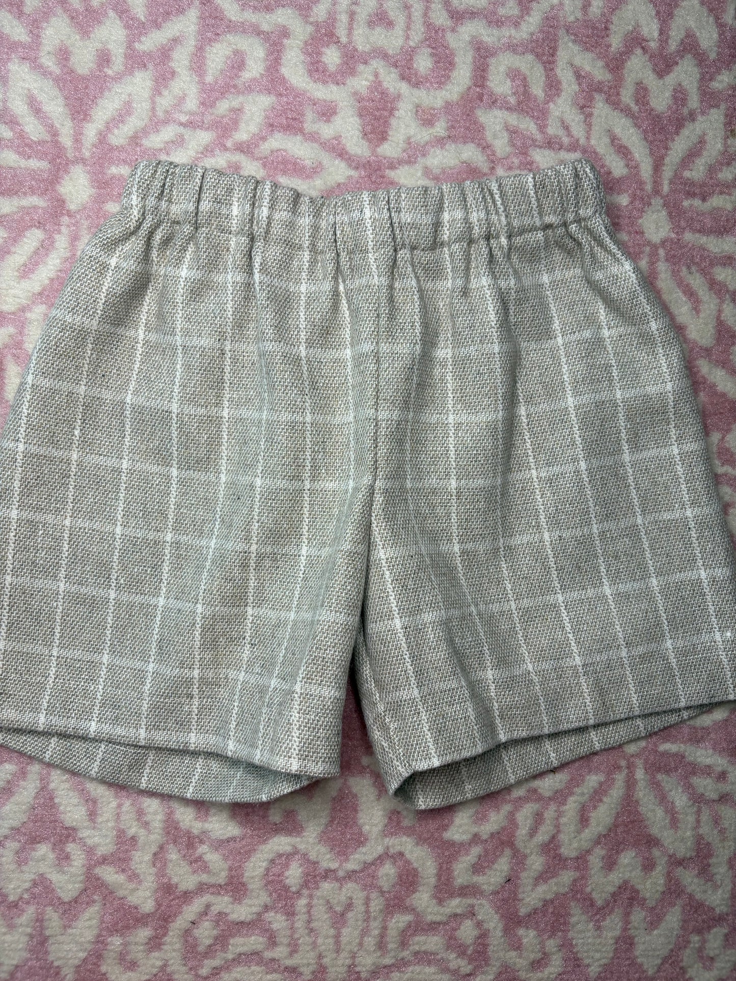 7 Hannah Kate Taupe Windowpane Short