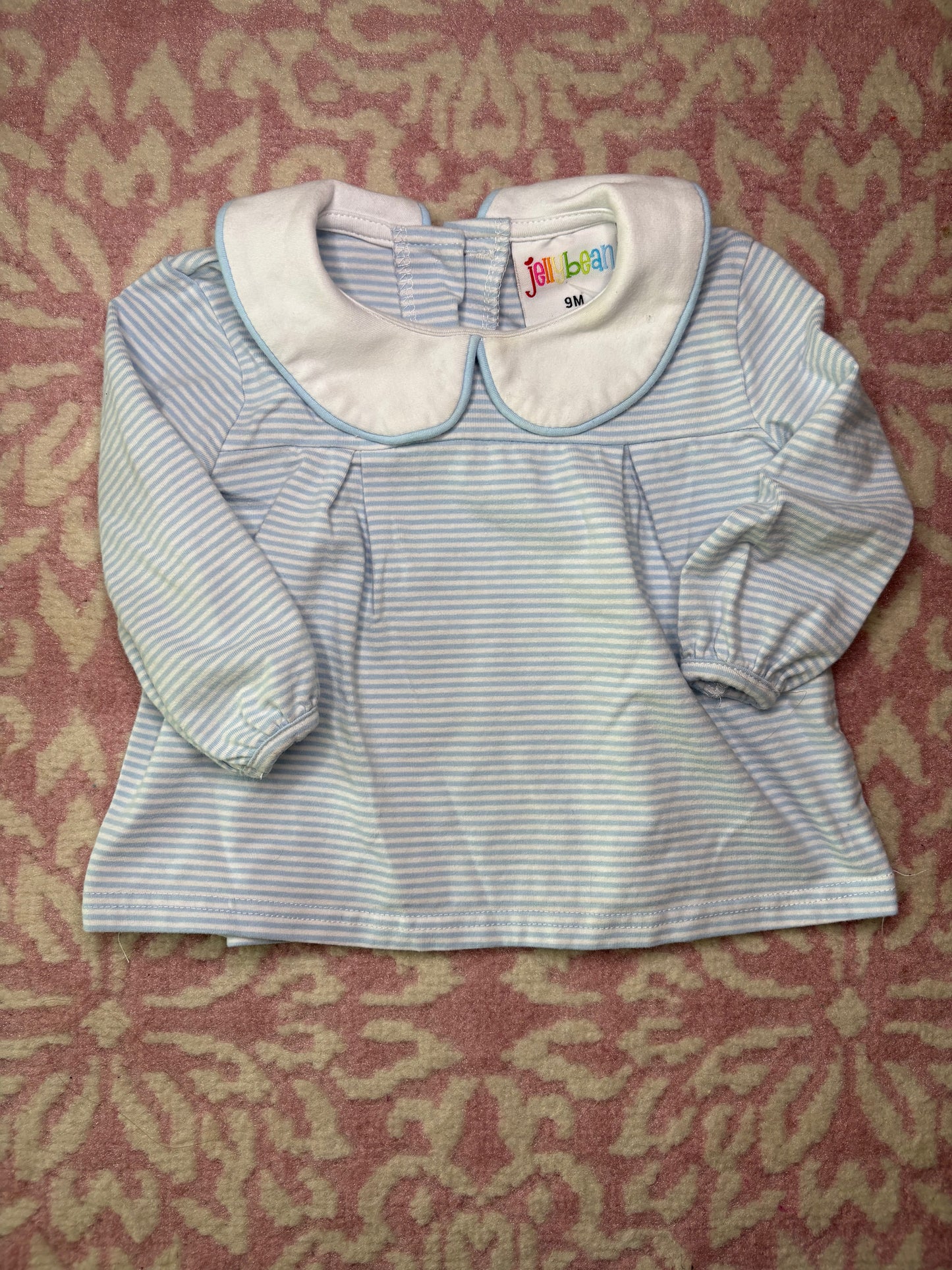 9M Jellybean Peter Pan Collared Baby Blue Top
