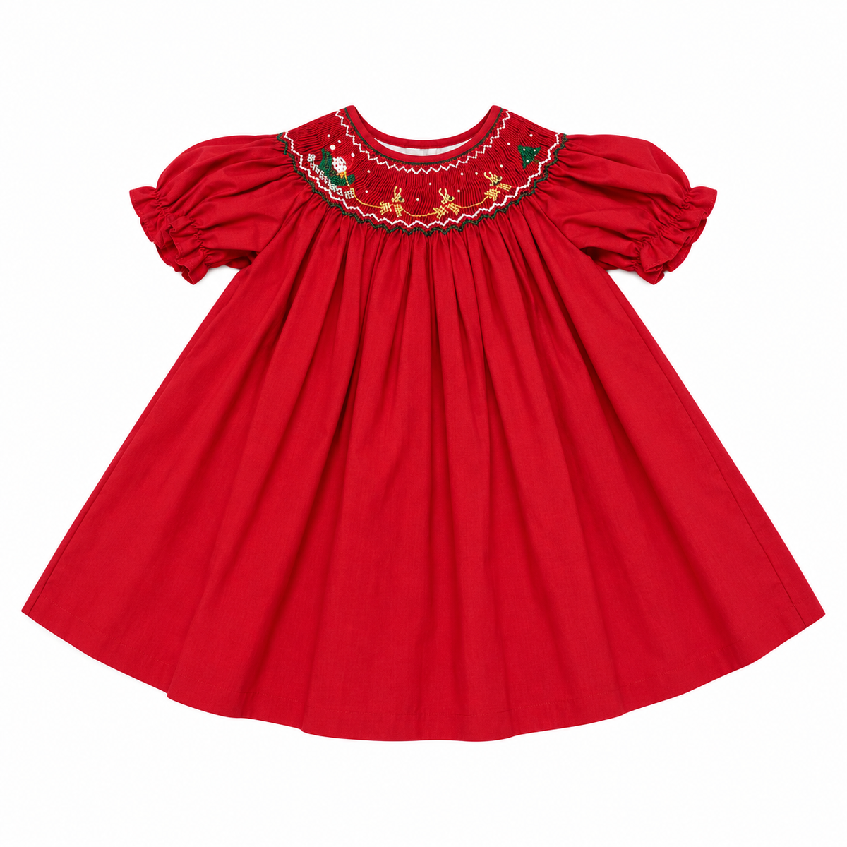 6M Rosalina Collection Santa & Reindeer Smocked Dress