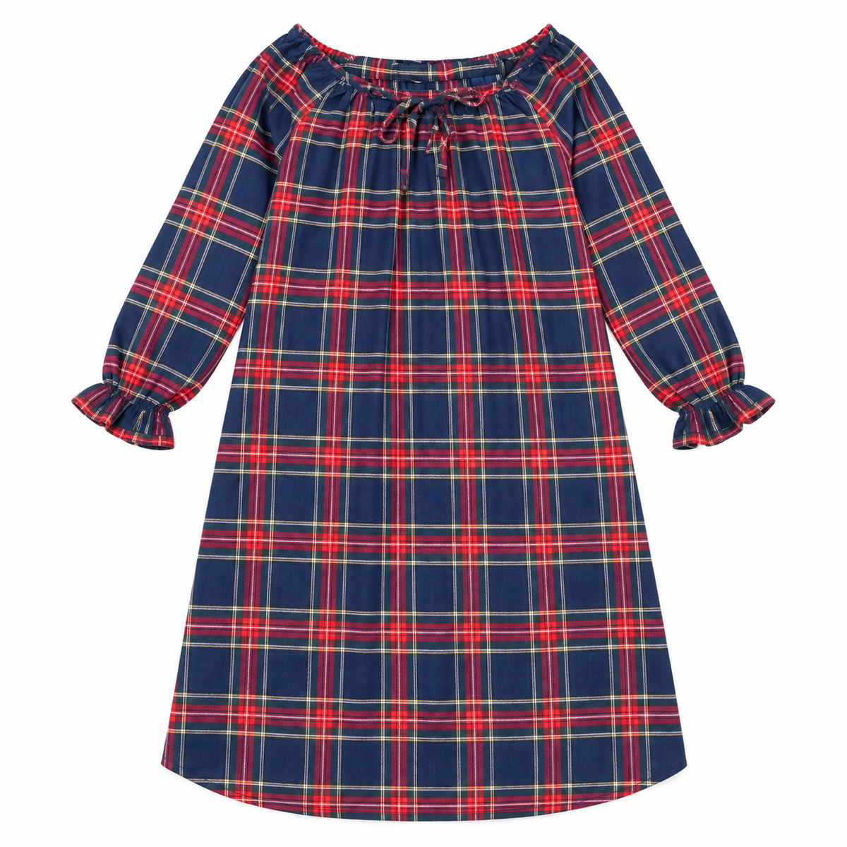 Women’s M Petite Plum Christmas Tartan Night Gown