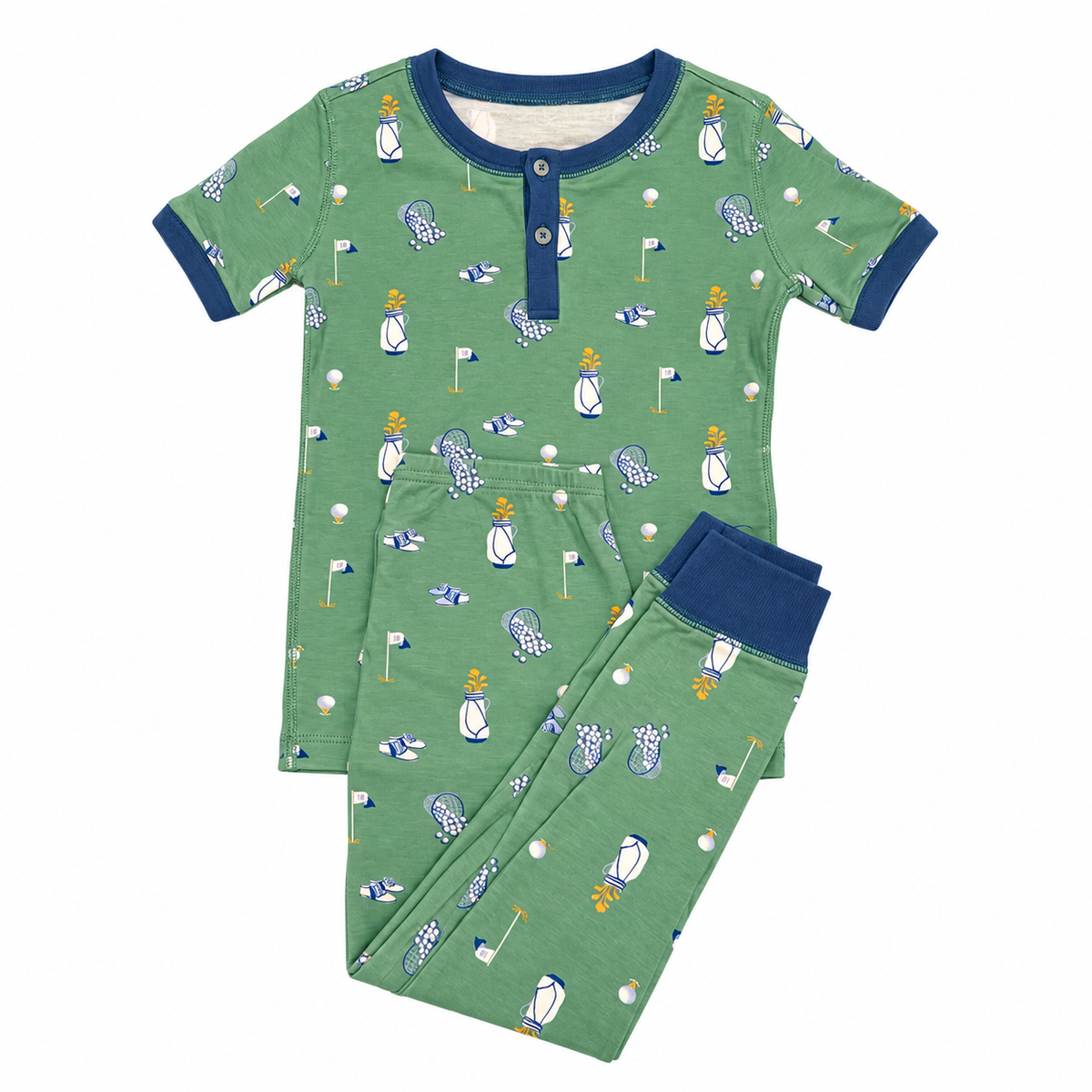 TBBC Sutton’s Short Sleeve Set in Clubhouse Couture with Wood Boat Blue trim