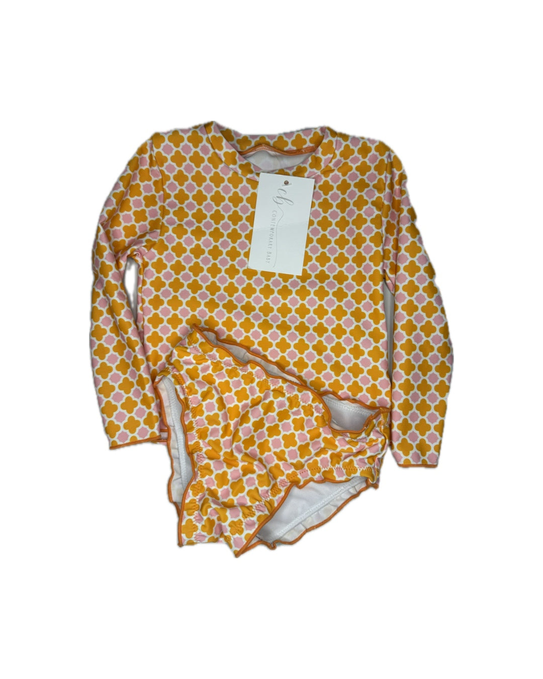 The Oaks Panama Pink & Orange Rashguard Set Swimsuit