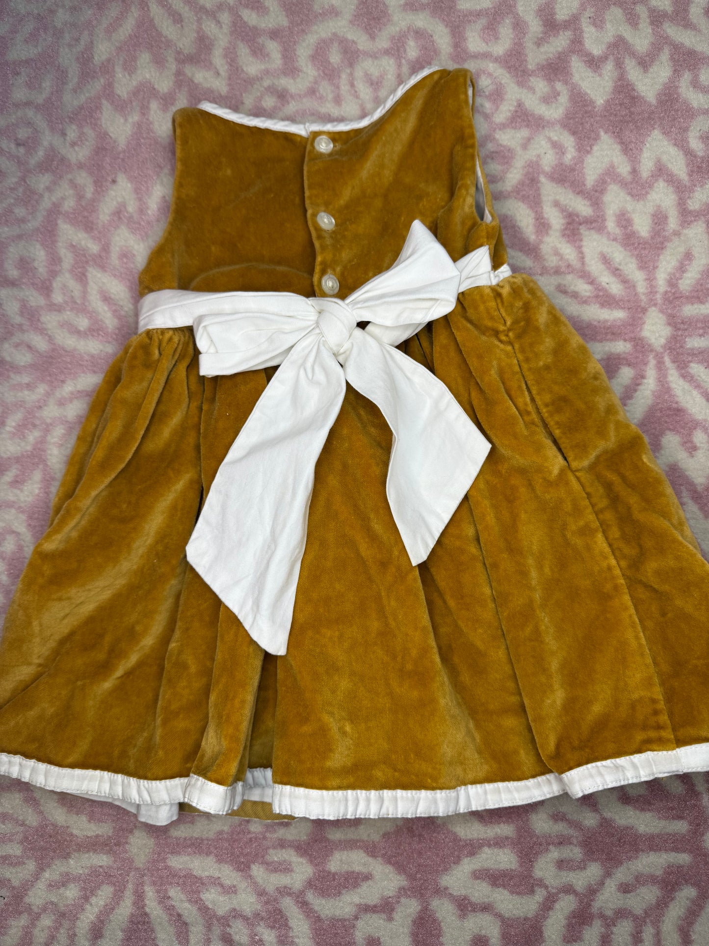 18M Well Dressed Wolf Mustard Yellow Velvet Dress