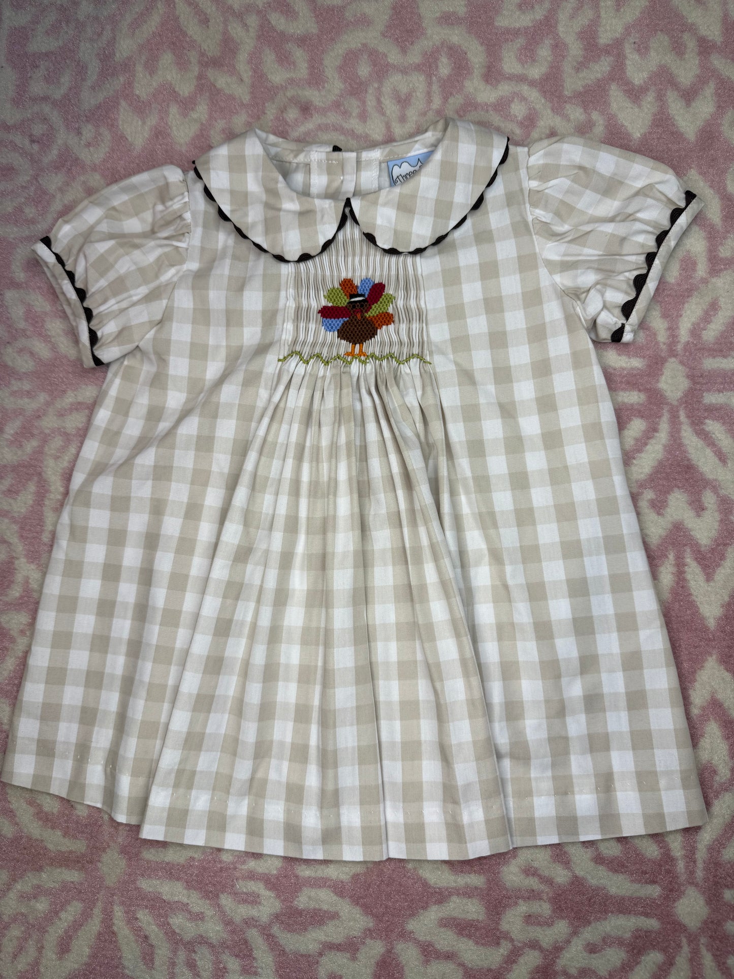 9M Three Sisters Smocked Turkey Dress