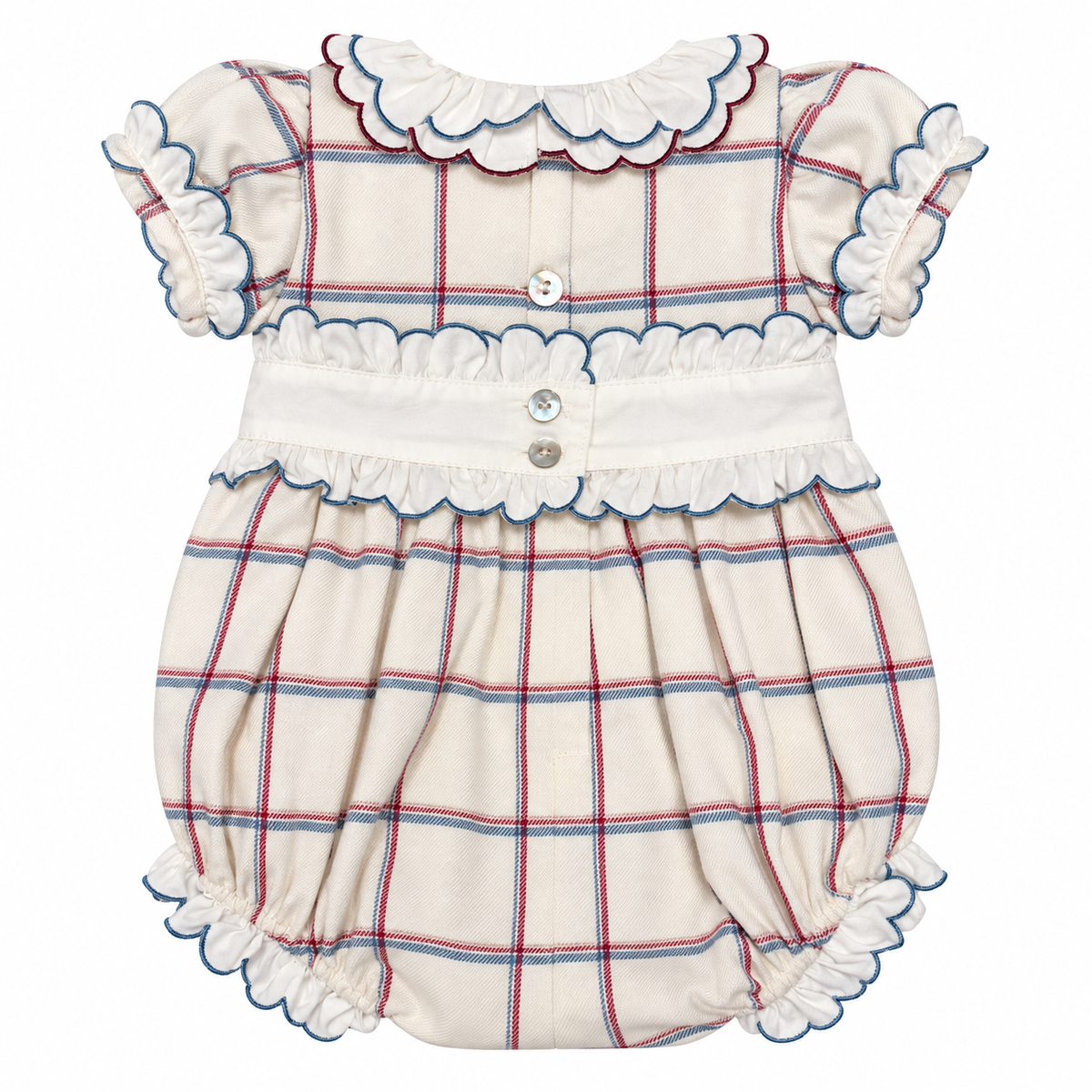 Sal & Pimenta Bow Ruffle Windowpane Bubble