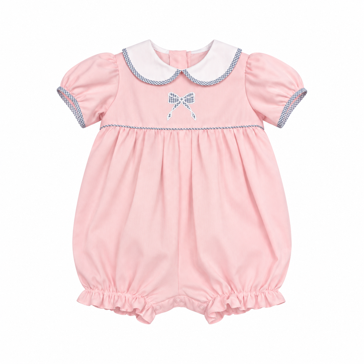3T Lullaby Set Pink & Blue Windowpane Bow Bubble