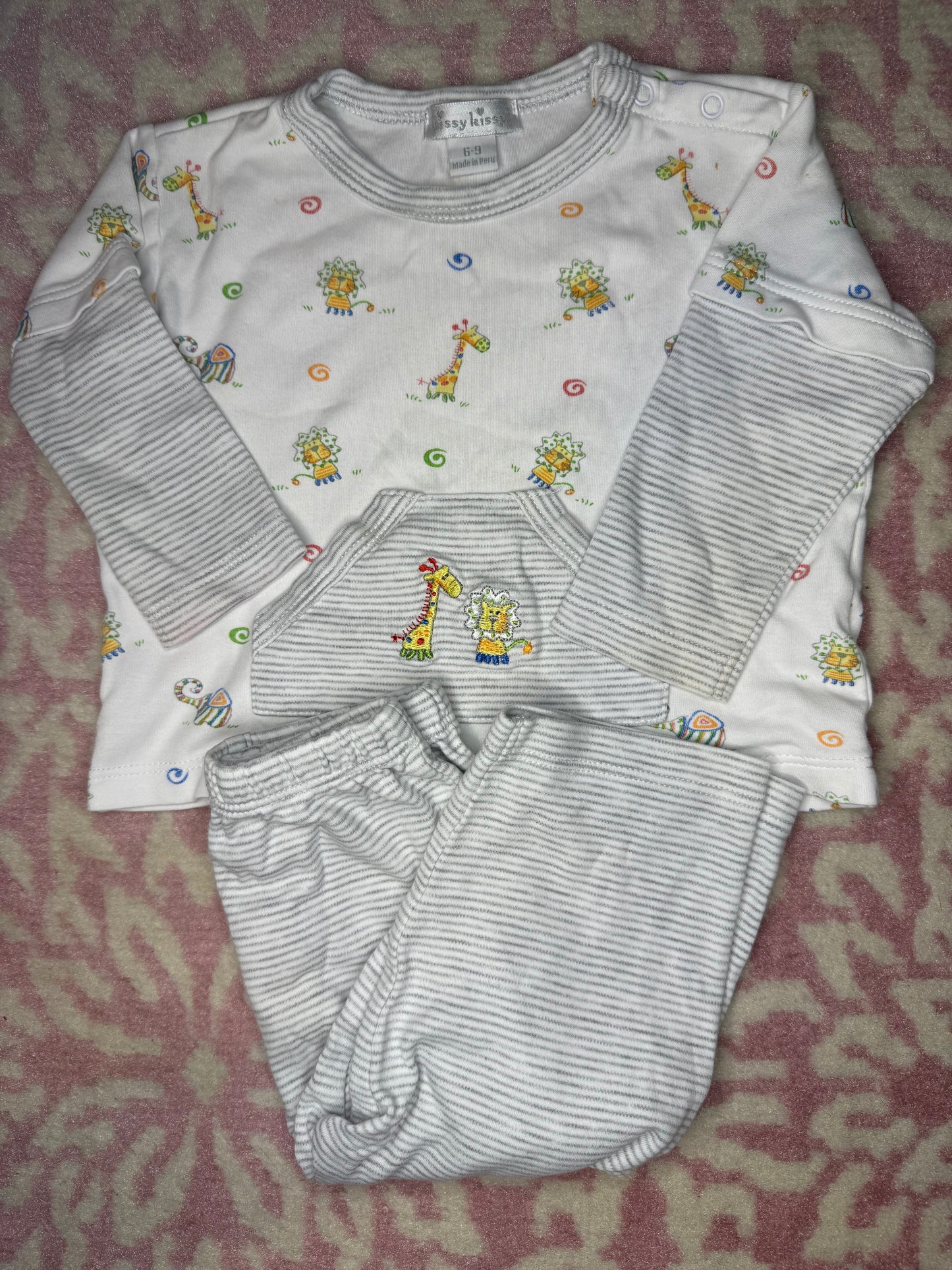 6/9M Kissy Kissy Animal Two Piece Pajama Set
