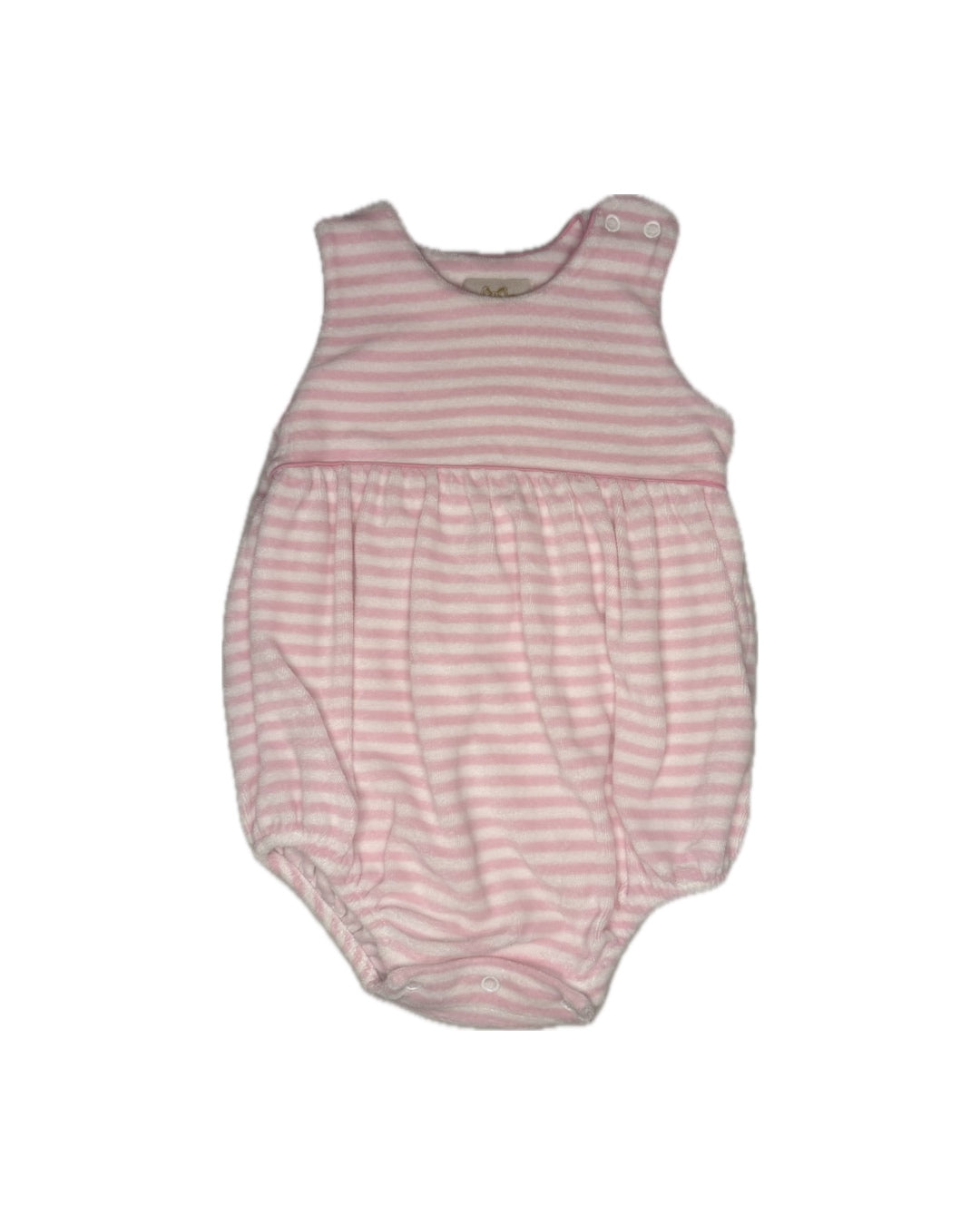 6/12M TBBC Bartlett Bubble in Hamptons Hot Pink Stripe terry cloth