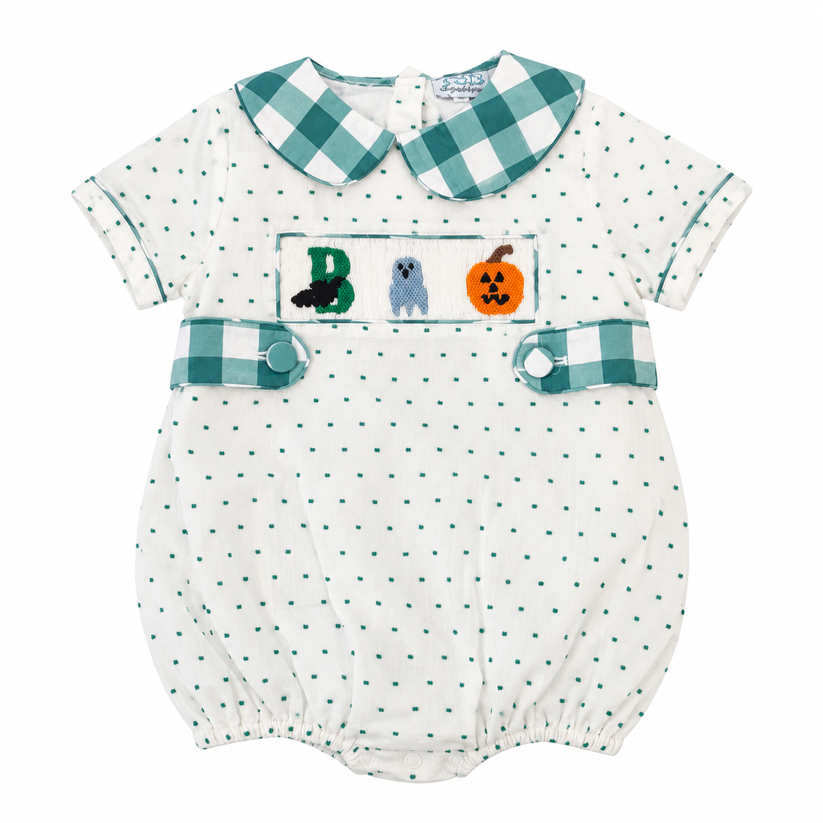 3T The Smocked Bear Halloween Swiss Dot Bubble
