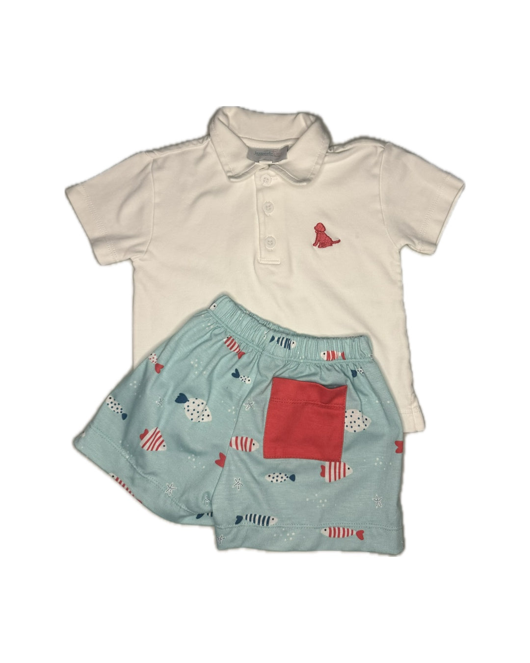 18m James & Lottie Fishie Polo Short Set