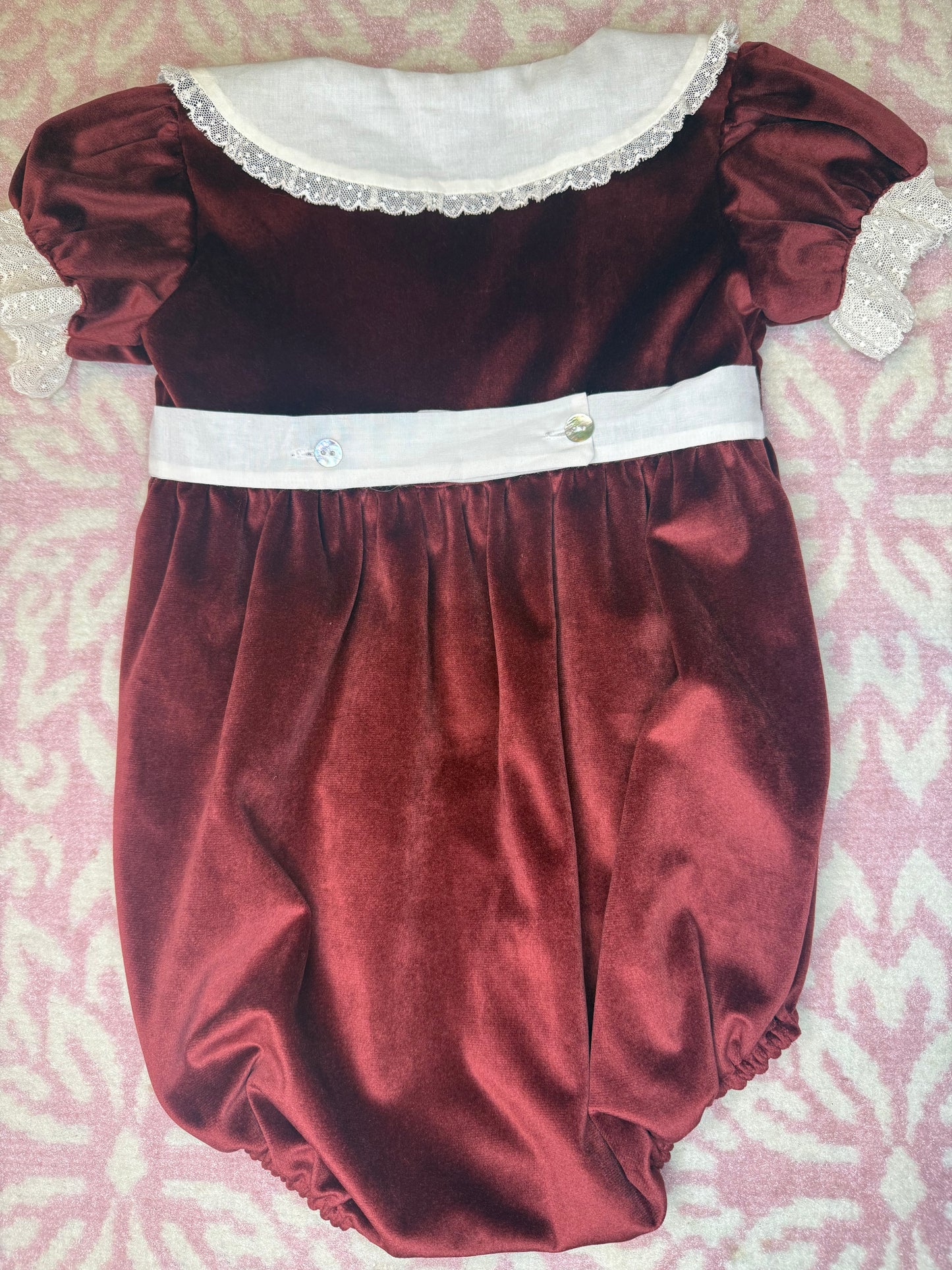 3T Sal & Pimenta Burgundy Velvet Lace Bubble