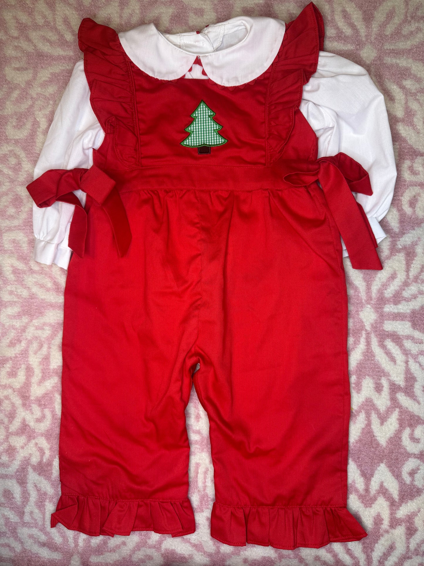 9M Dressie Jessie Smocking + Funtasia Too Christmas Tree Romper Set