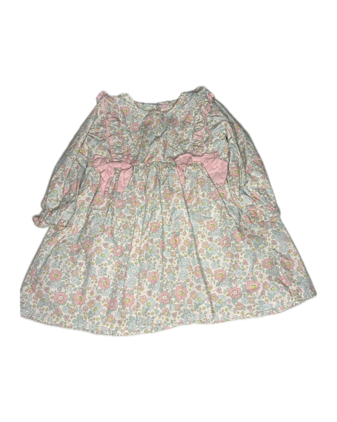 2T Stirchy Fish Colorful Floral LS Bow Dress
