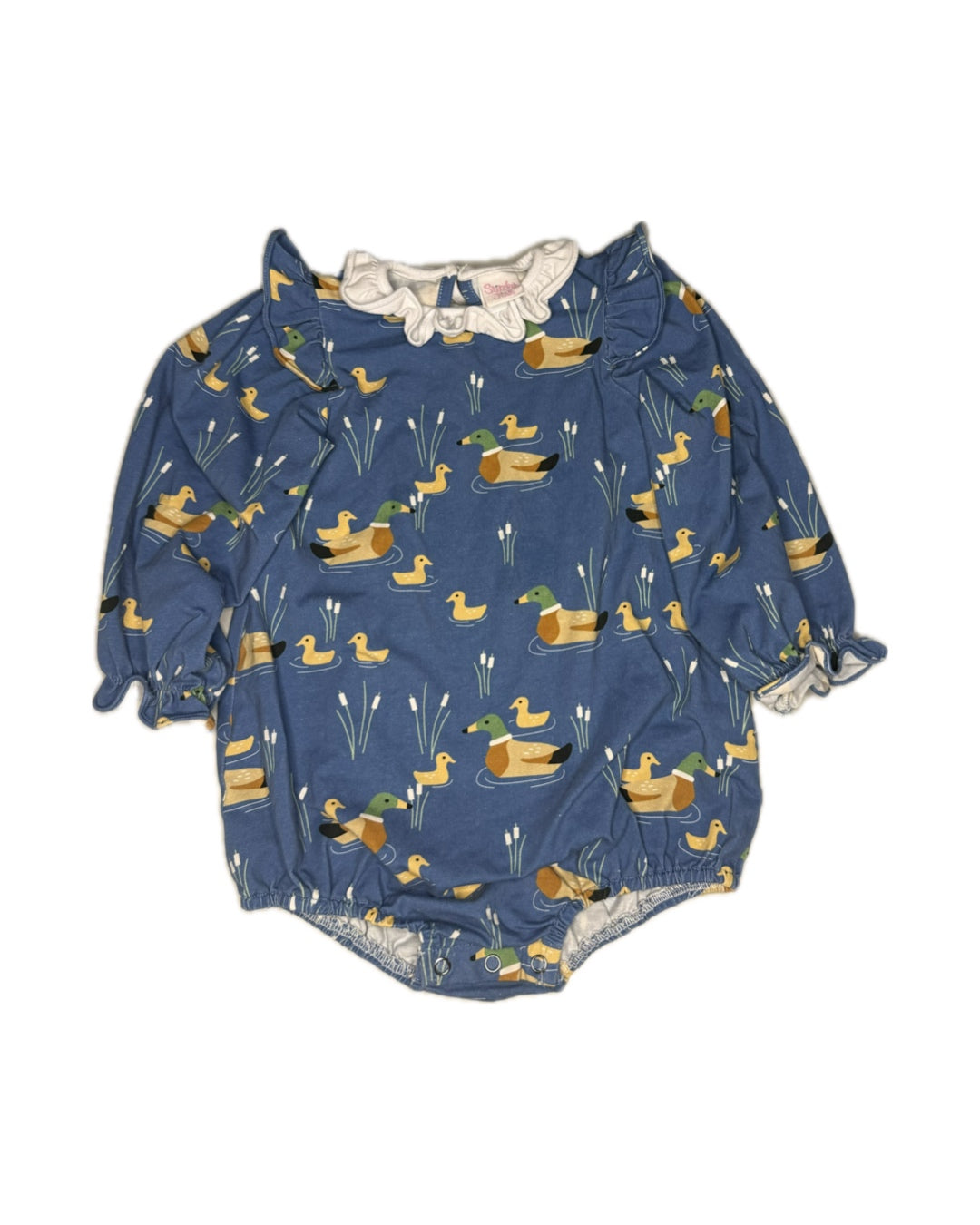 24M Stitchy Fish Mallard Ruffle LS Bubble