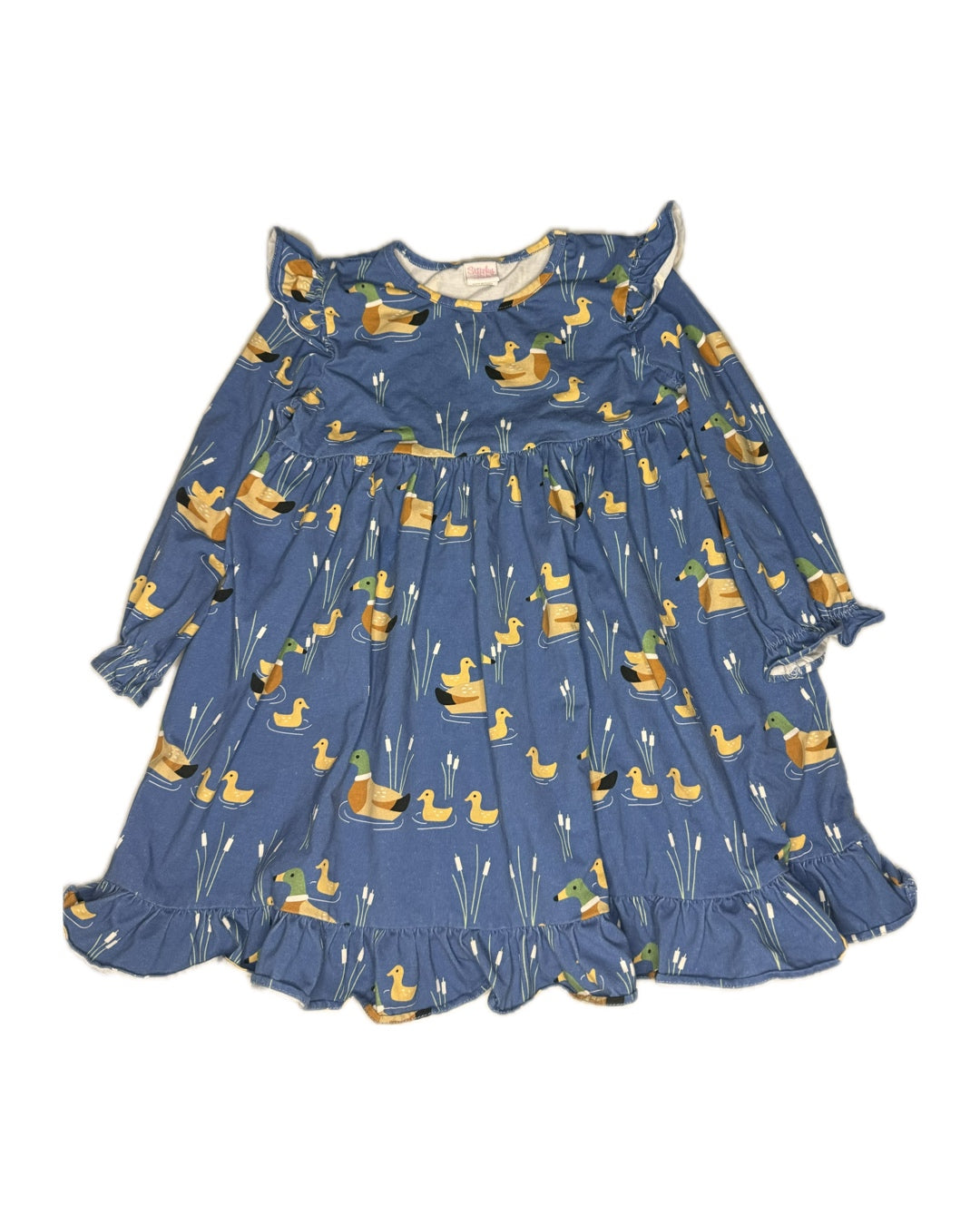 3T Stitchy Fish Mallard Ruffle Knit Dress